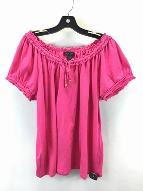 Christmas Essential Look Top Short Sleeve By Grace Elements In Pink, Size: 1x