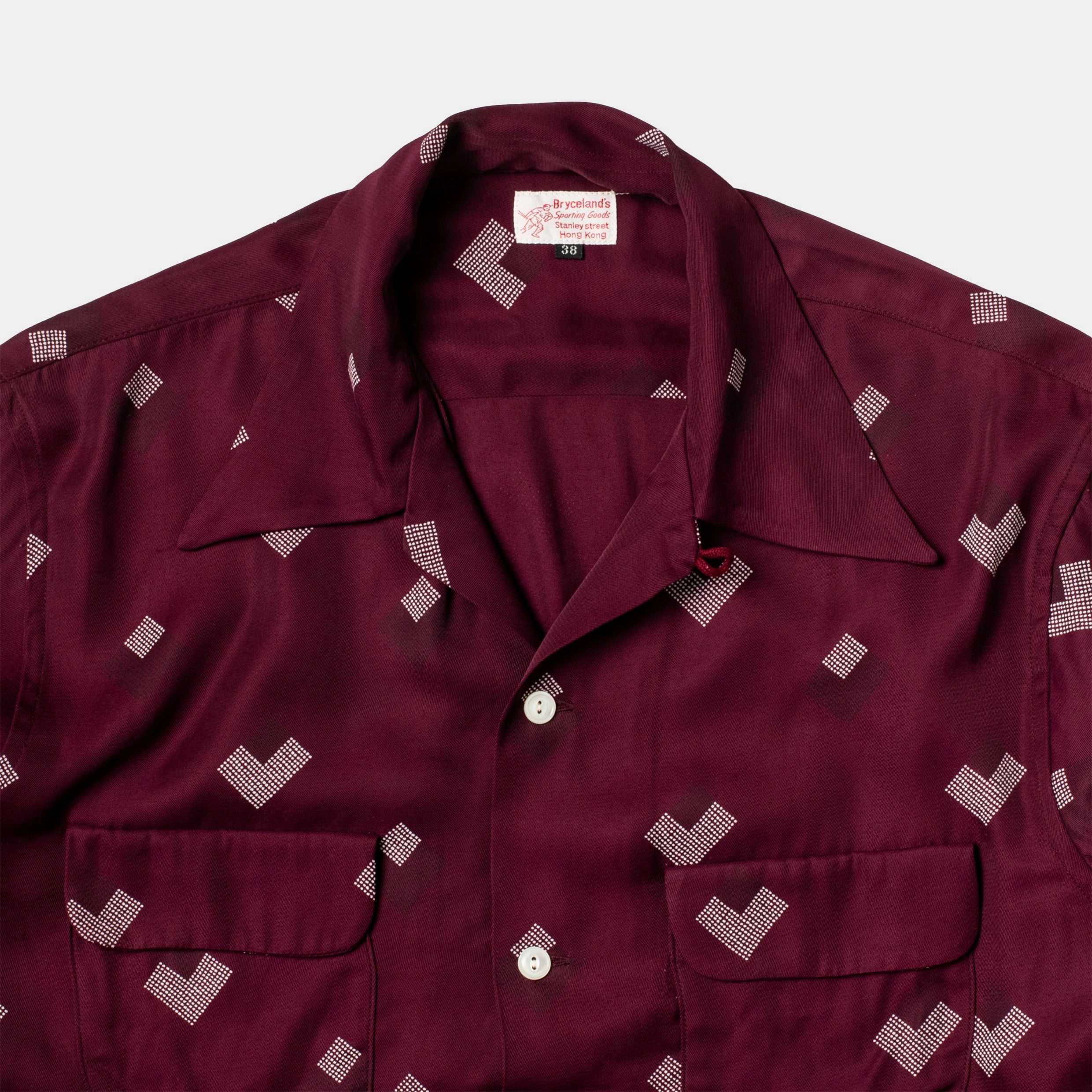 Fall Fashion Rayon Shirt Diamond Burgundy