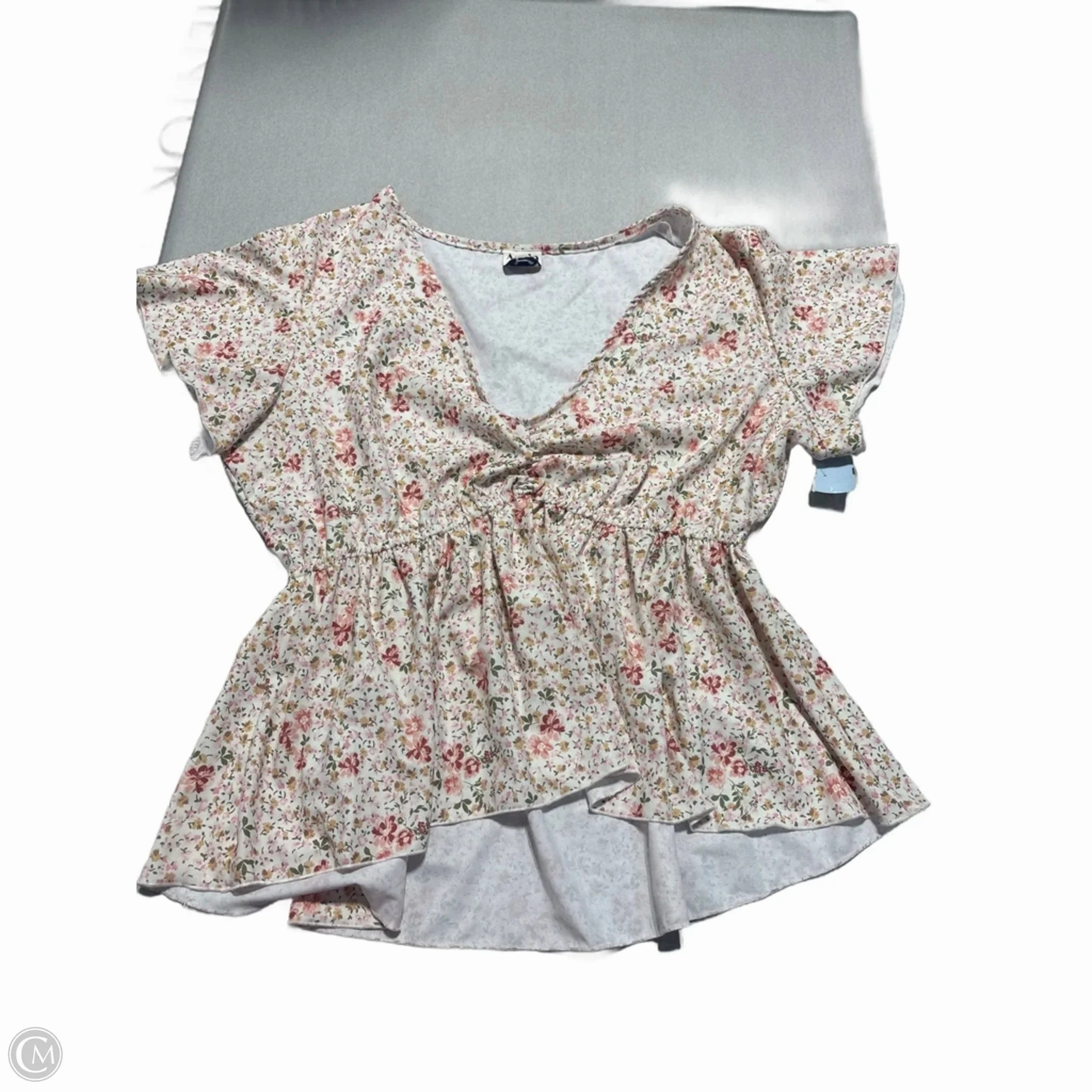 Top Short Sleeve By Arula In Floral Print, Size: 1x Comfy Flex Modern Fit