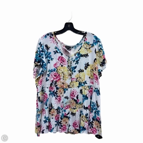 Hiking durability Active Comfort Style Top Short Sleeve By Torrid In Floral Print, Size: 1x