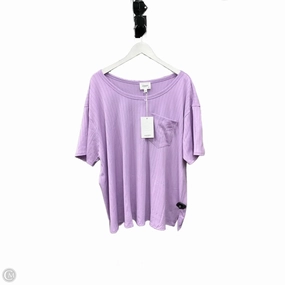 Fresh Comfort Style Chic Cut Top Short Sleeve By Andree By Unit In Purple, Size: 2x