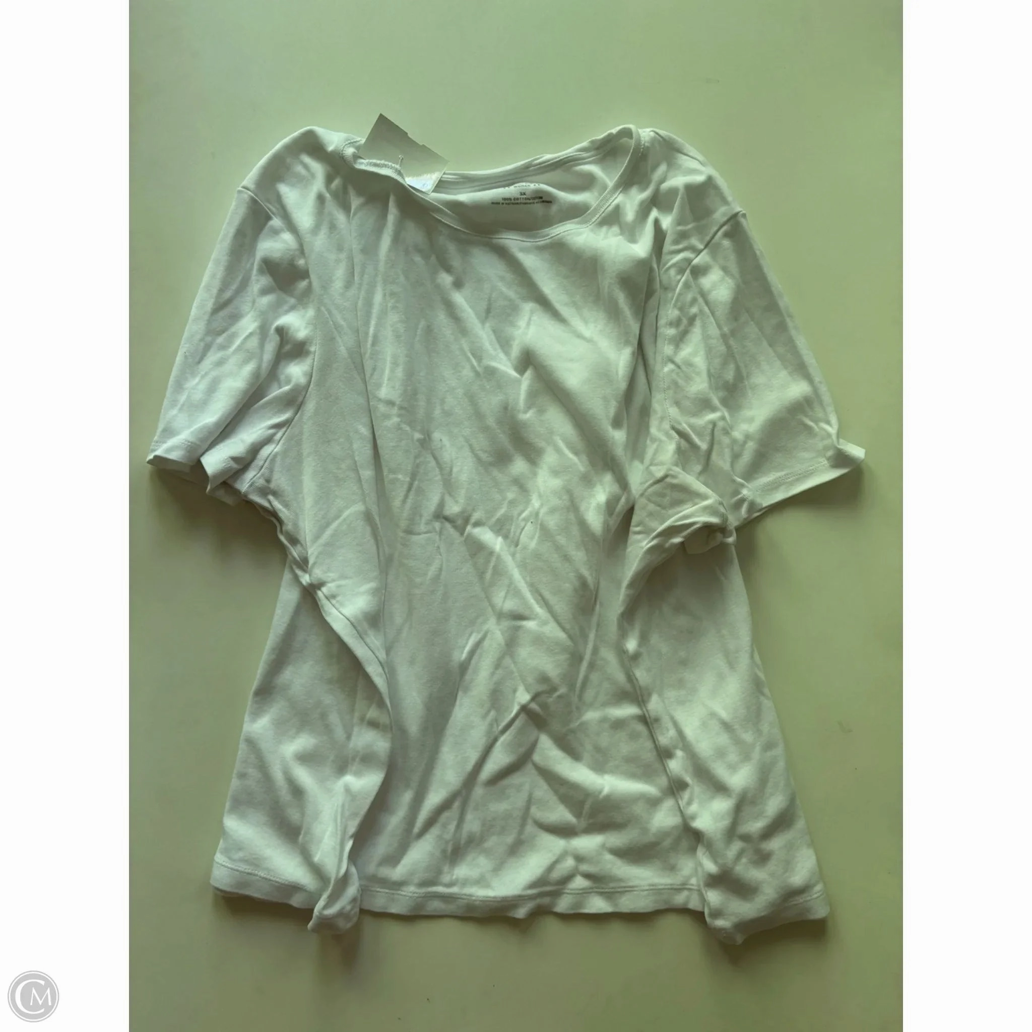 Top Short Sleeve By Talbots In White, Size: 3x simple design