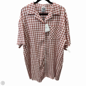 Anti Static Treatment Tunic Short Sleeve By LOLA MAY  In Checkered Pattern, Size: 1x