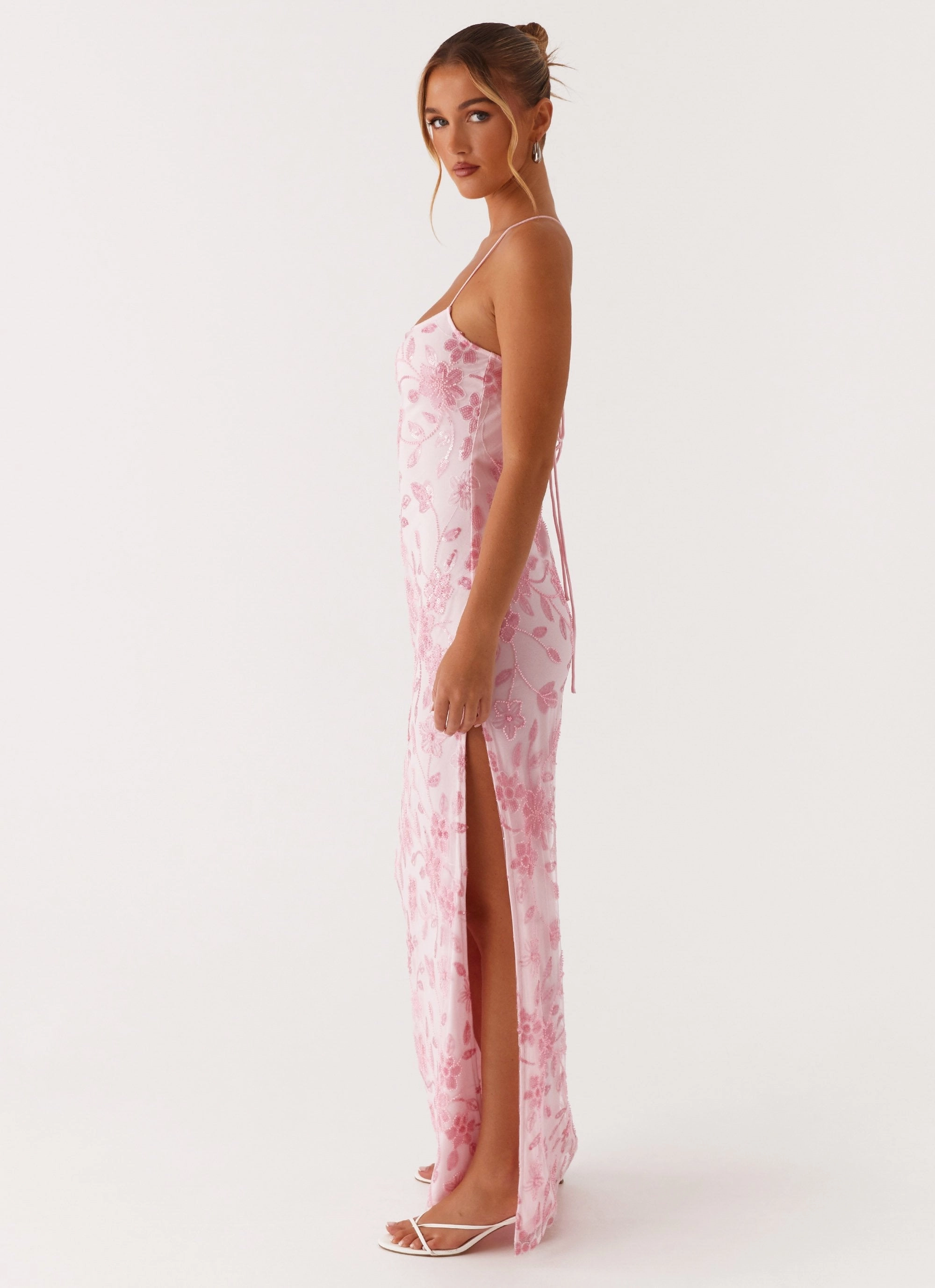 Bright Lights Beaded Maxi Dress - Pink Resort Outfit Perfect Fit