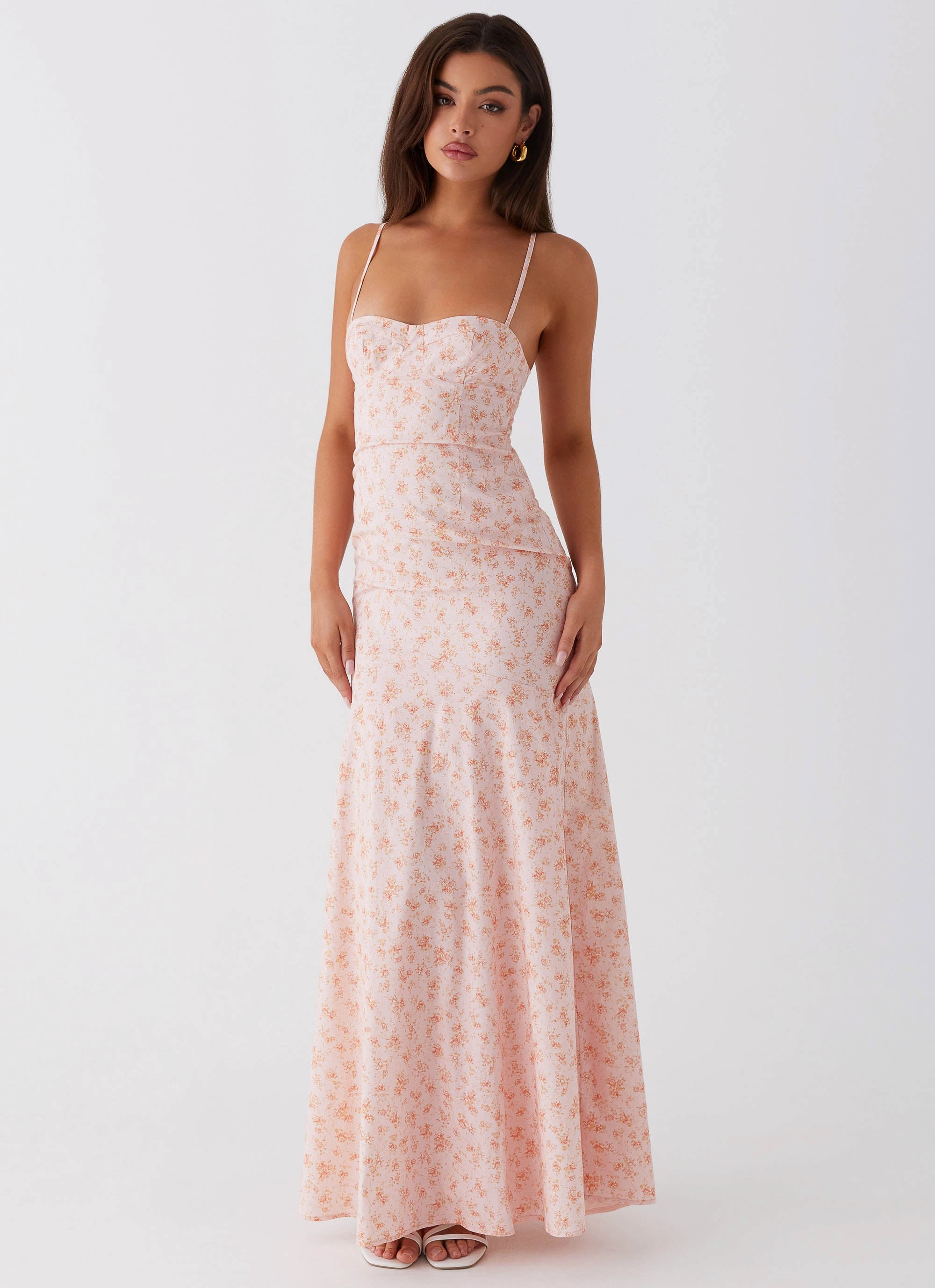 Britney Maxi Dress - Pink Ditsy Floral Chic Tone Effortless Vibe