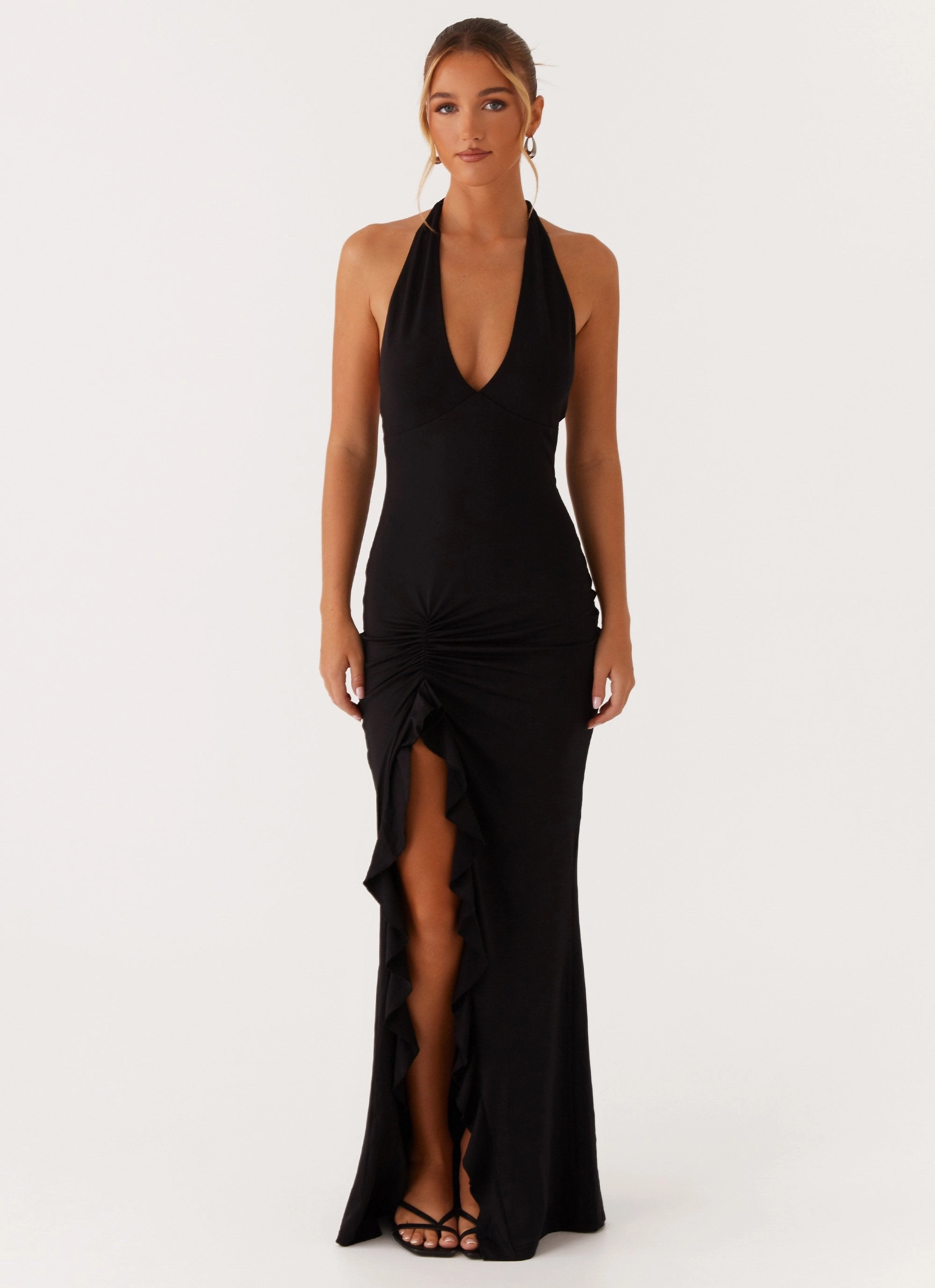 High Cut All-Occasion Look Charmed By You Maxi Dress - Black