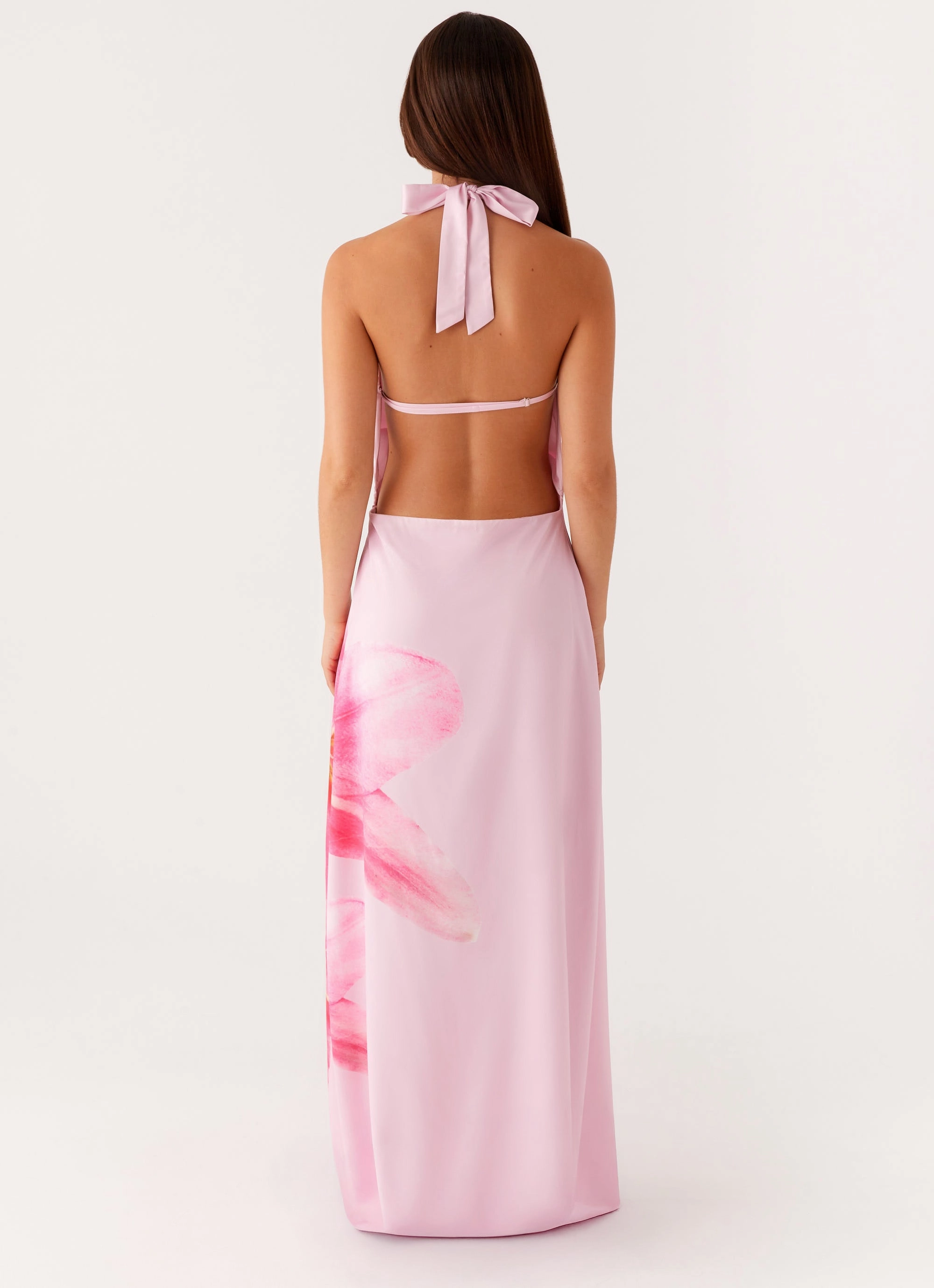 Bryony Cowl Maxi Dress - Pink Youthful Look
