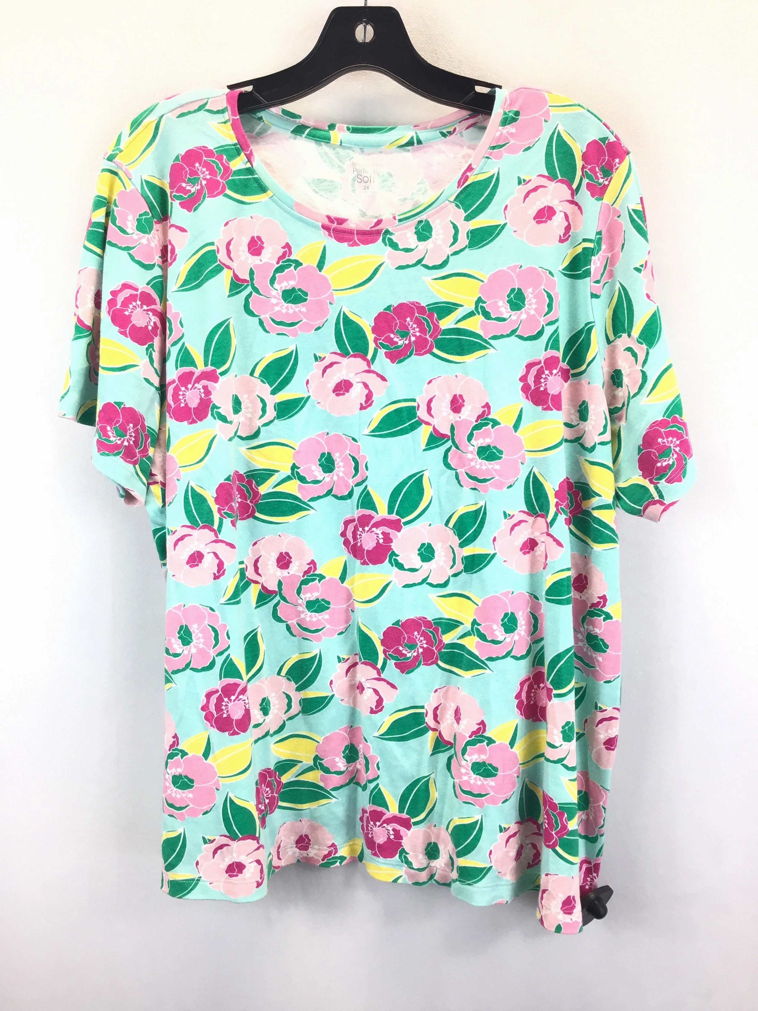 Simple and Comfortable Comfortable texture Top Short Sleeve By Kim Rogers  Size: 2x