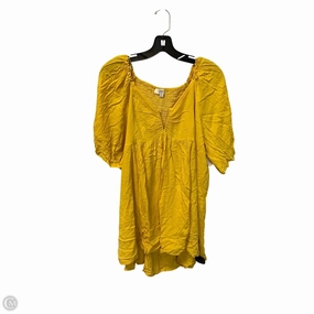 Skin Friendly Lining Sporty Style Wear Top Short Sleeve By Umgee In Yellow, Size: 1x