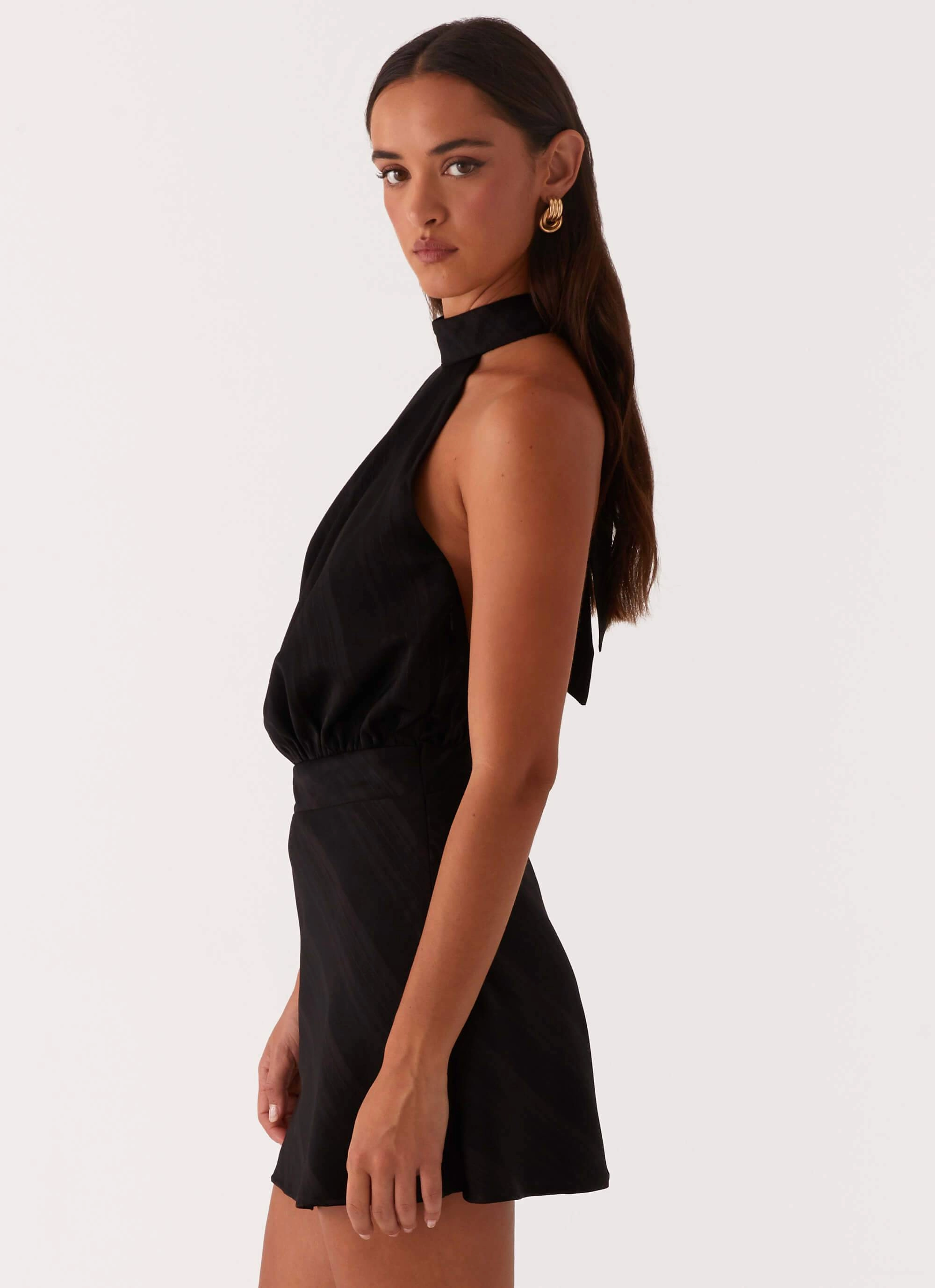 Camera Shy Mini Dress - Black Eco-friendly Evening Motion