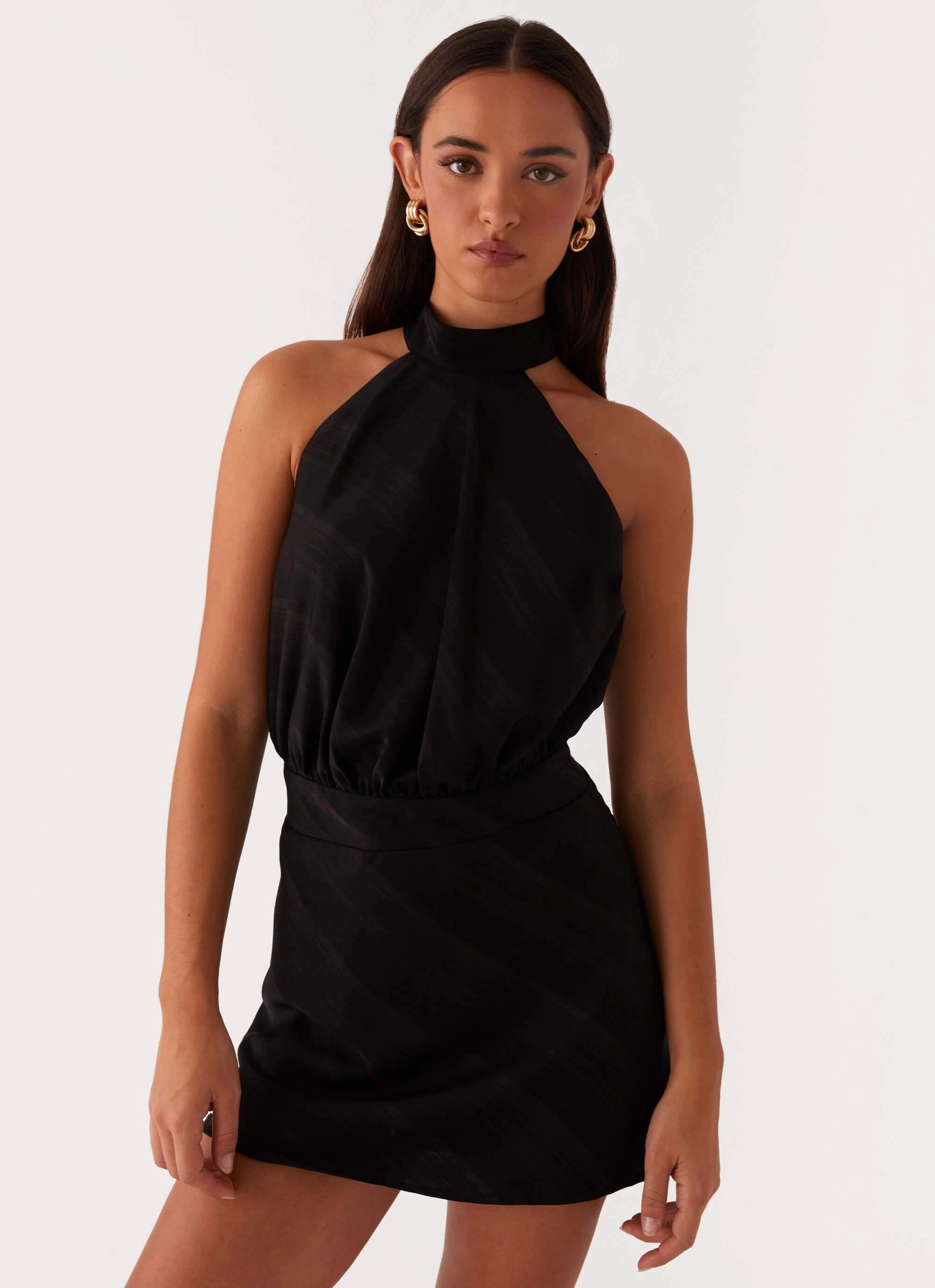 Camera Shy Mini Dress - Black Cloud Light Work Flex