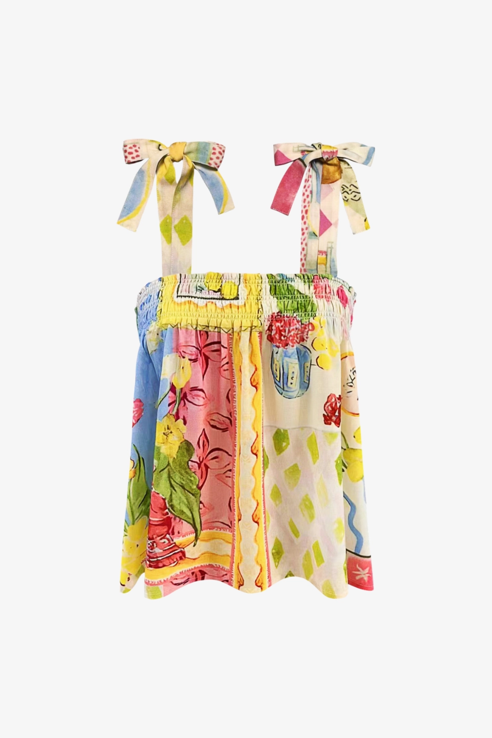 Soft Wool Cozy Fit Candied Pink Holiday Print Tie Strap Babydoll Cami