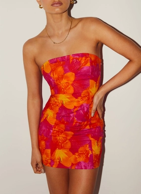 Stuck On You Mini Tube Dress - Floral Sun Country View Cotton Skin