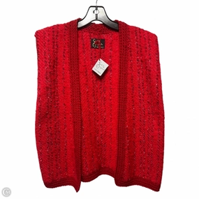 Cardigan Vest Sweater By Sinfully Original In Red Compact Design
