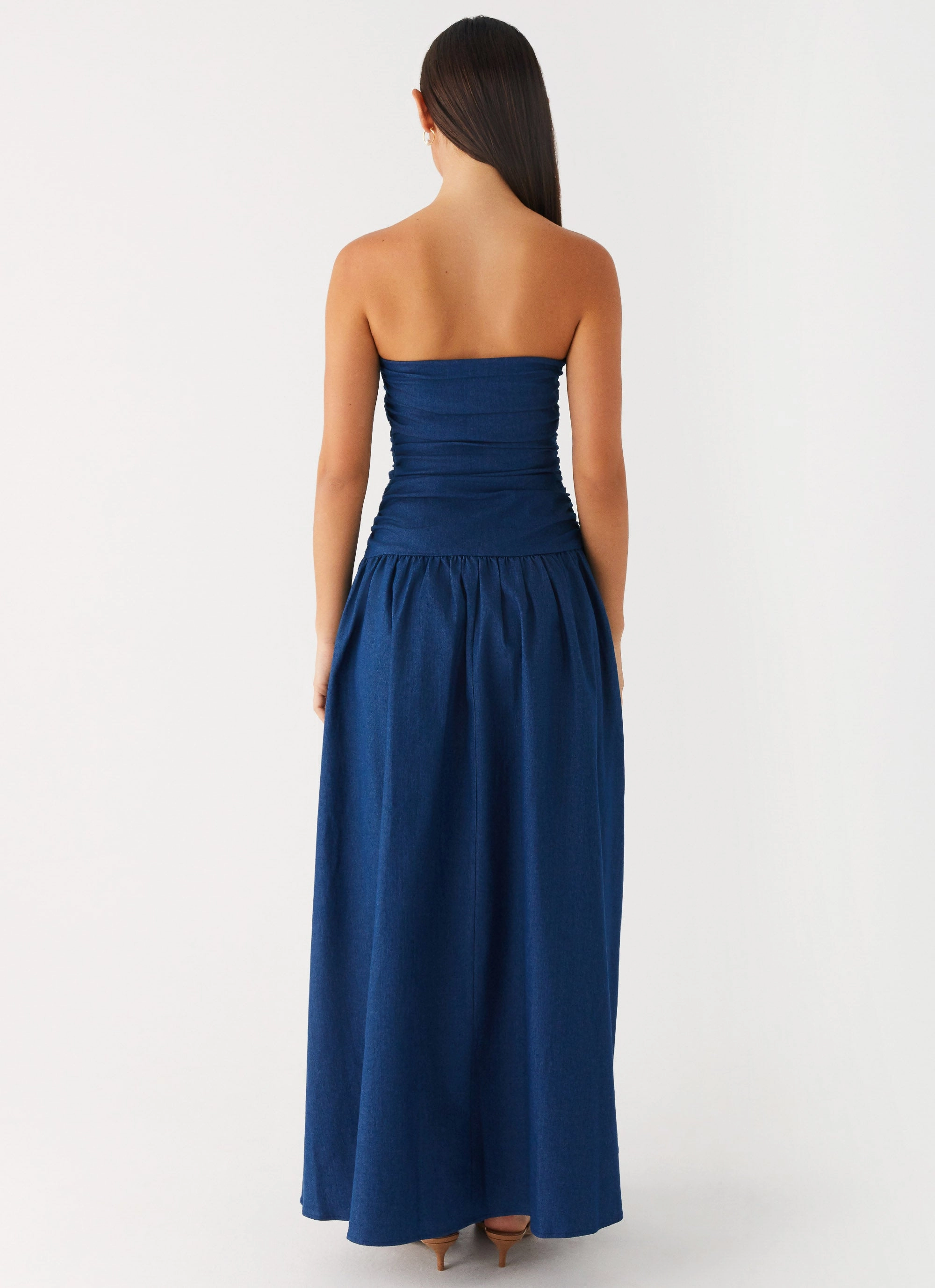 Compressible Carmel Denim Maxi Dress - Indigo