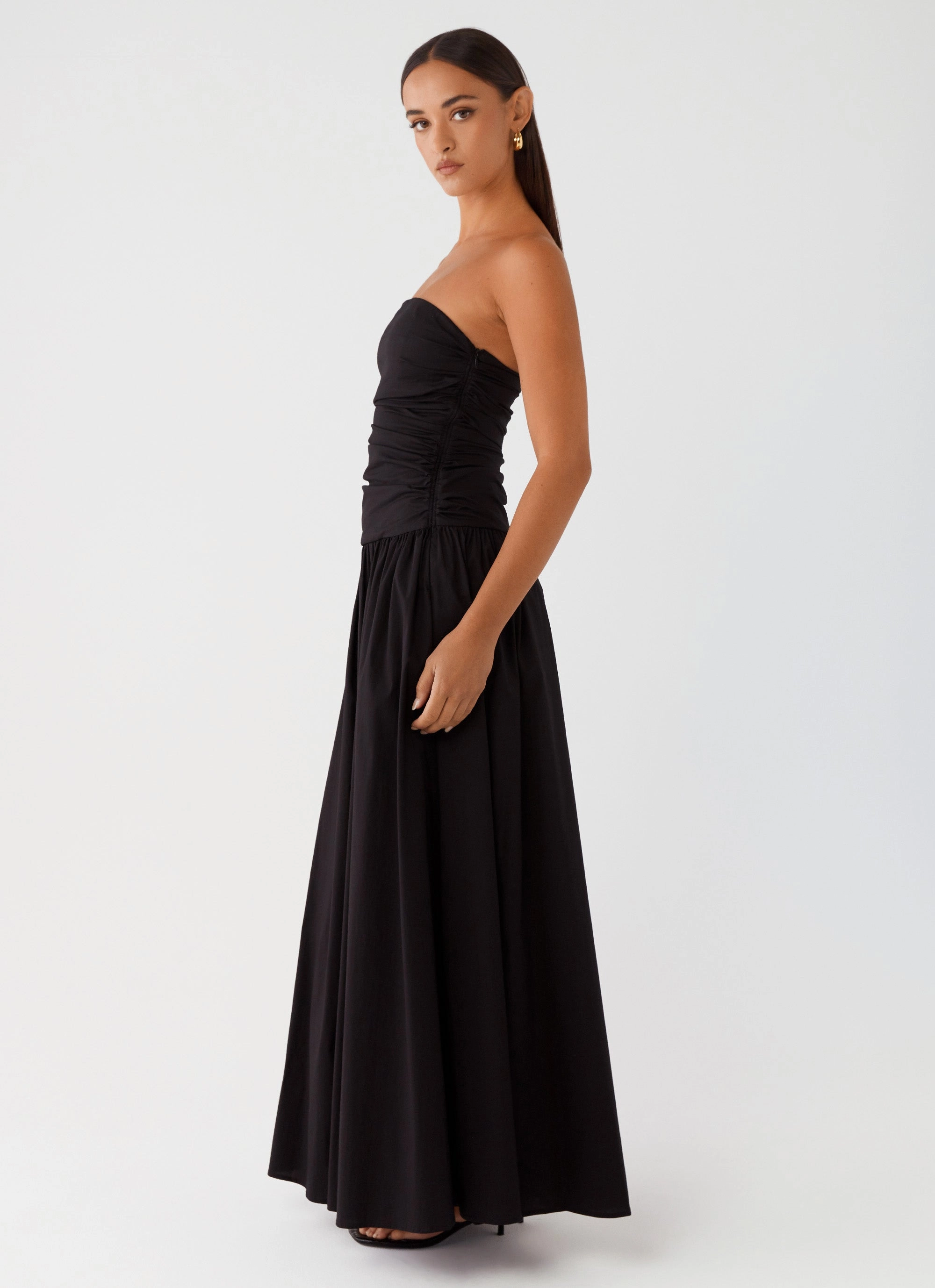 Carmel Maxi Dress - Black Classic wrap dress Smart Tones