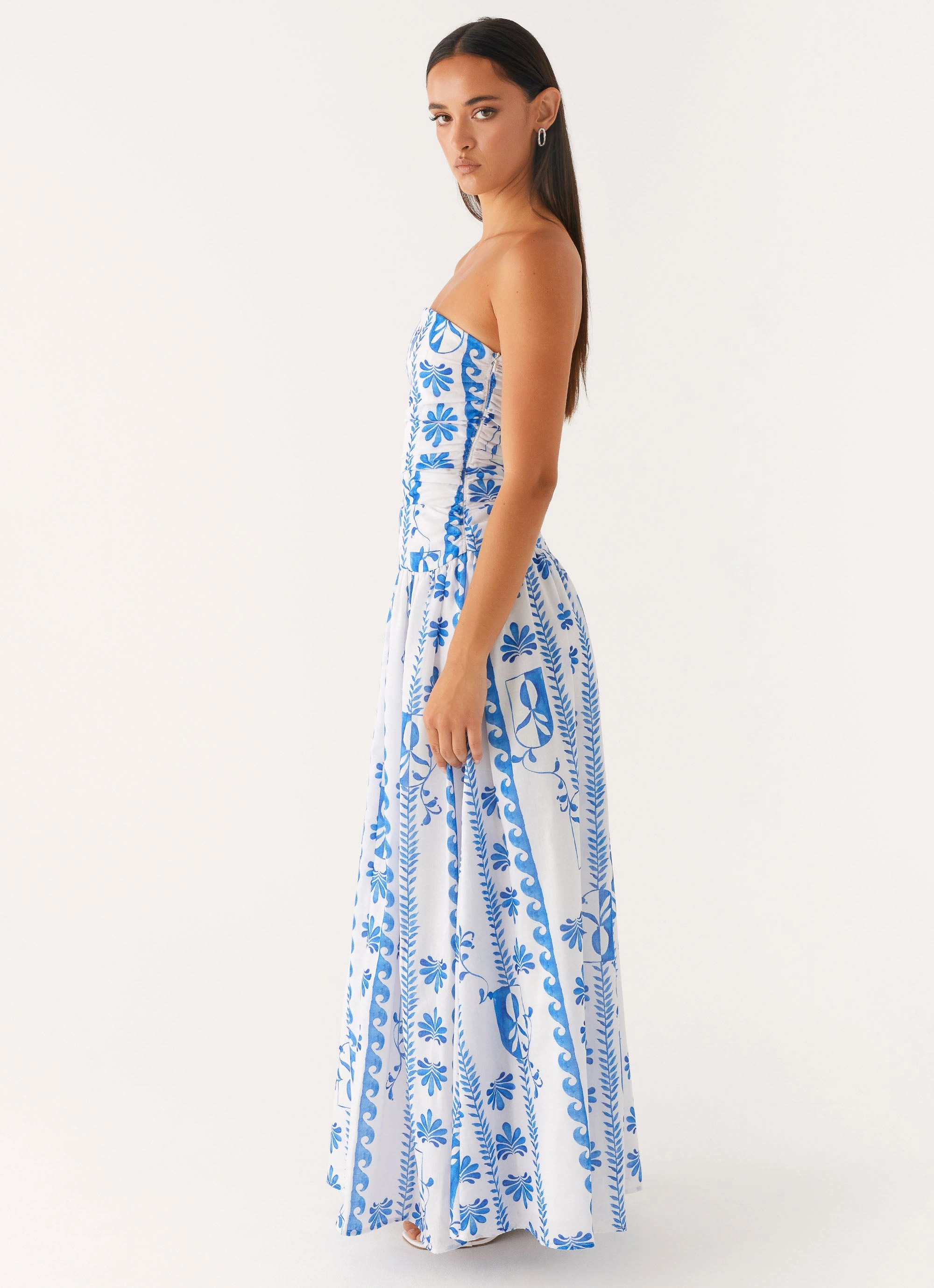 Carmel Maxi Dress - Floral Wave Fashionable Touch