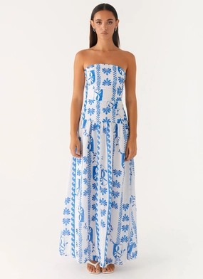 Carmel Maxi Dress - Floral Wave Chic Mom Versatile and Comfortable