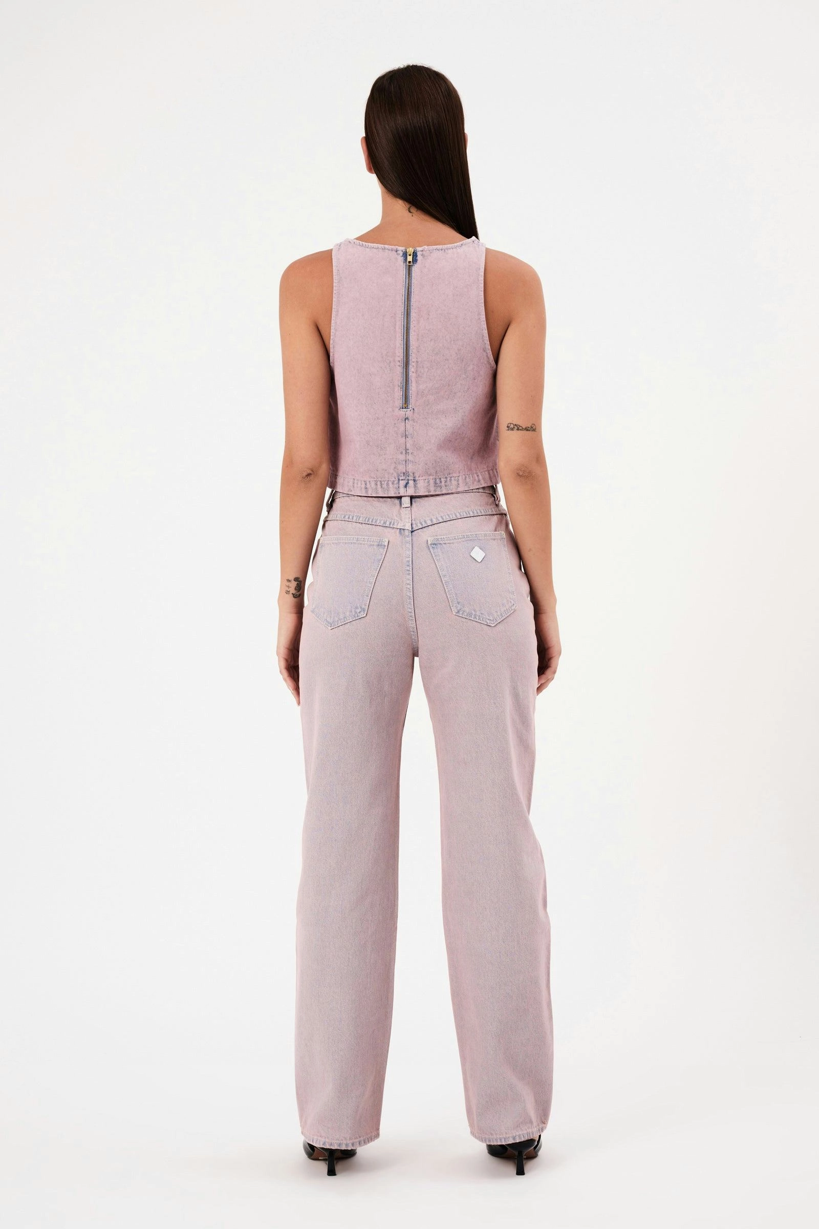 Carrie Dirty Pink Washed Jean Durable Weave