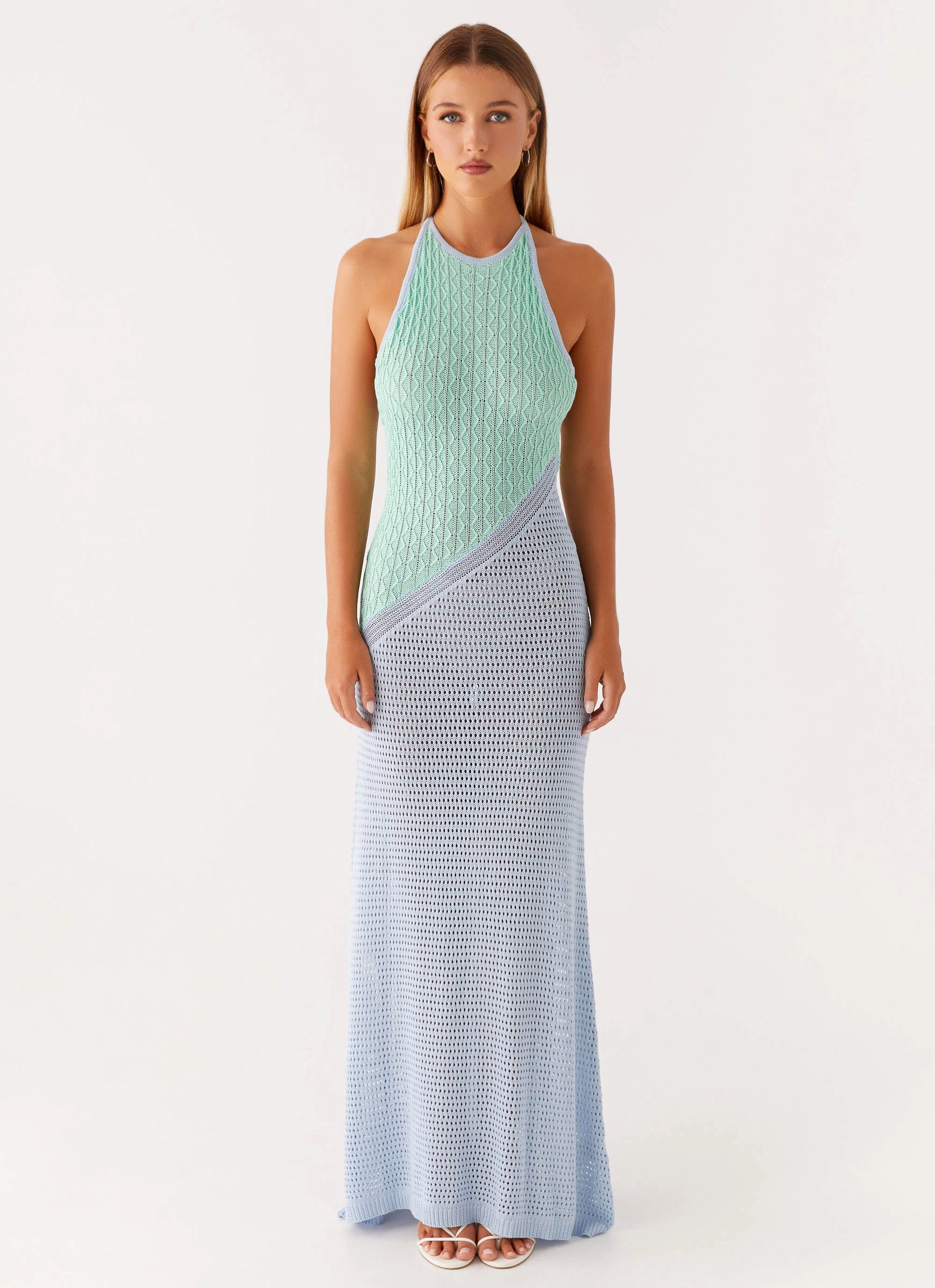 Caspa Crochet Maxi Dress - Multi Relax Cut Smooth Tone