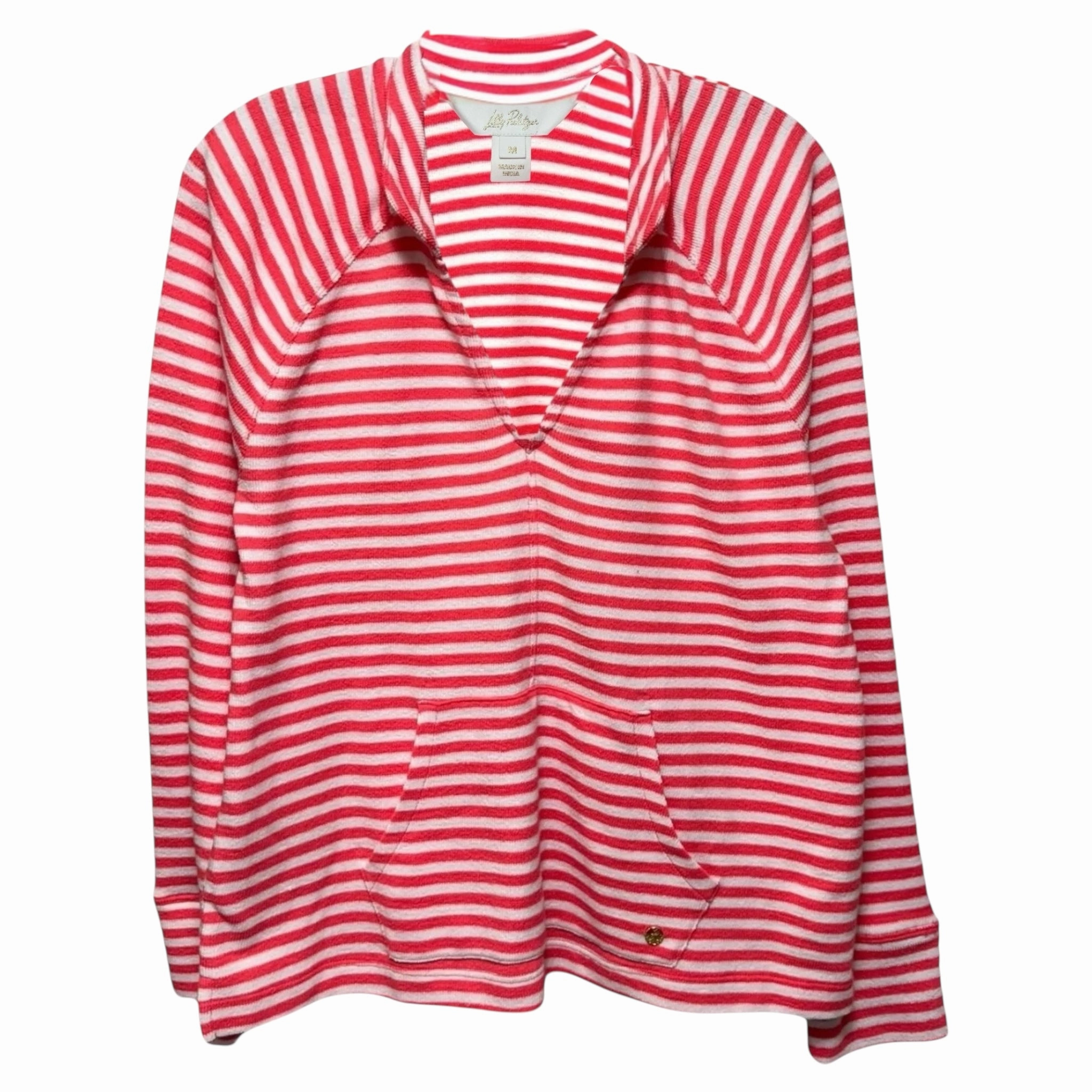 Cassie Popover Sweater Designer By Lilly Pulitzer In Cane Coral St Tropez Stripe, Size: M Chill Layers Snuggly Design