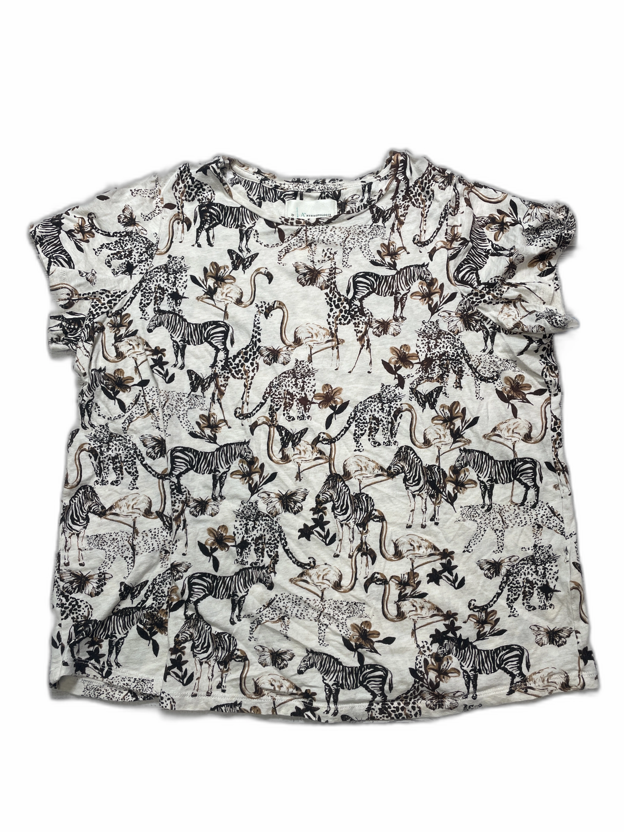 Top Short Sleeve By Anthropologie In Brown, Size: 1x Active Layering Simple Yet Cozy