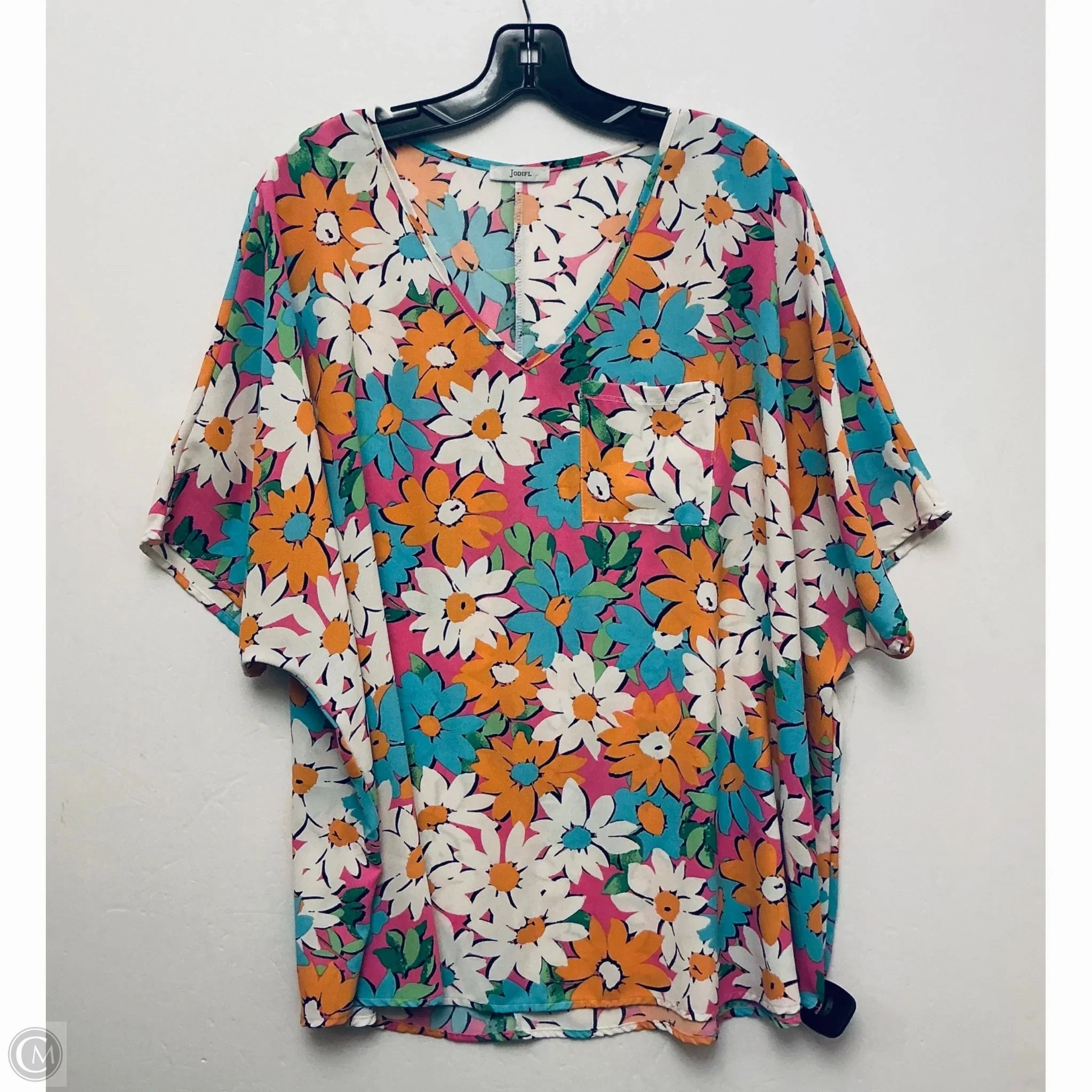 Top Short Sleeve By Jodifl In Floral Print, Size: 2x BiodegradableMaterial ComfortOptimizedConstruction