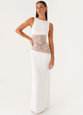 Lucinda Maxi Dress - White Open Design