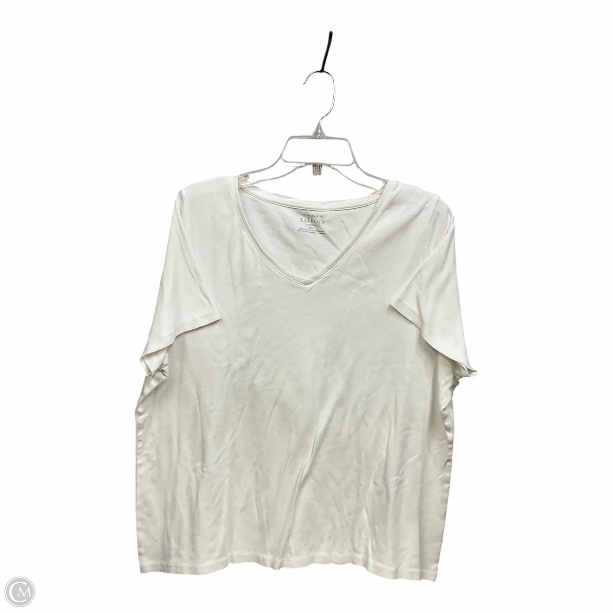 Top Short Sleeve Basic By Talbots In White, Size: 3x Regular fit normality