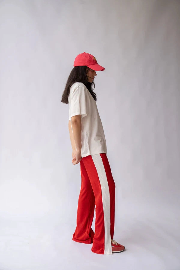 Sport Performance NonIrritatingStitching Sportif Cherry Ivory Stripe Track Pant