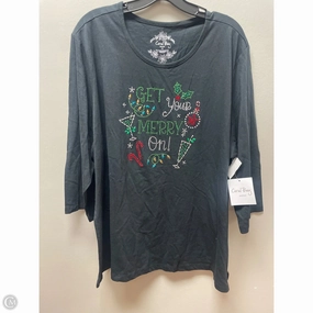 Top Short Sleeve Basic By Coral Bay In Black, Size: 3x Soft Knit