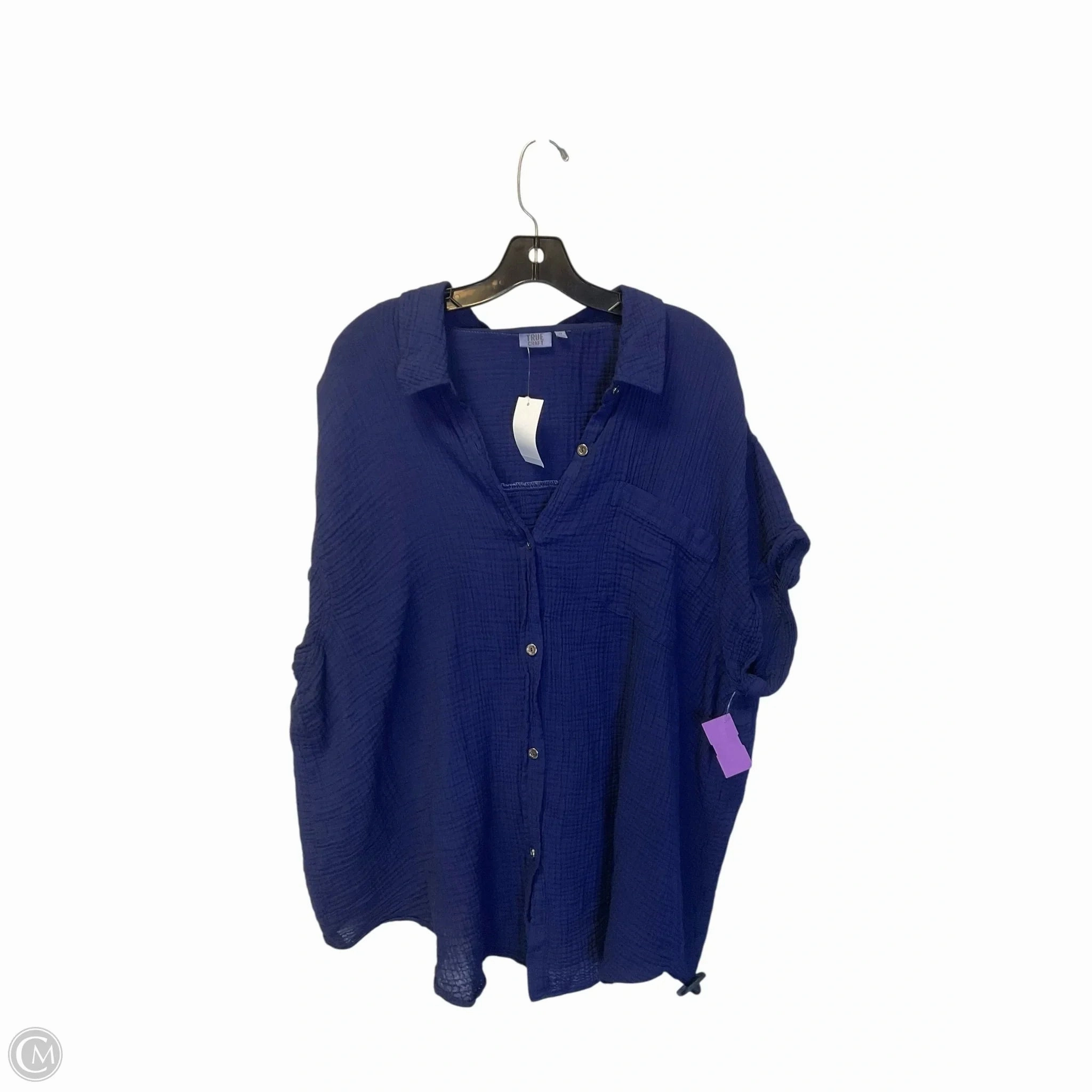 Sports Outfit Top Short Sleeve By True Craft In Navy, Size: 3x