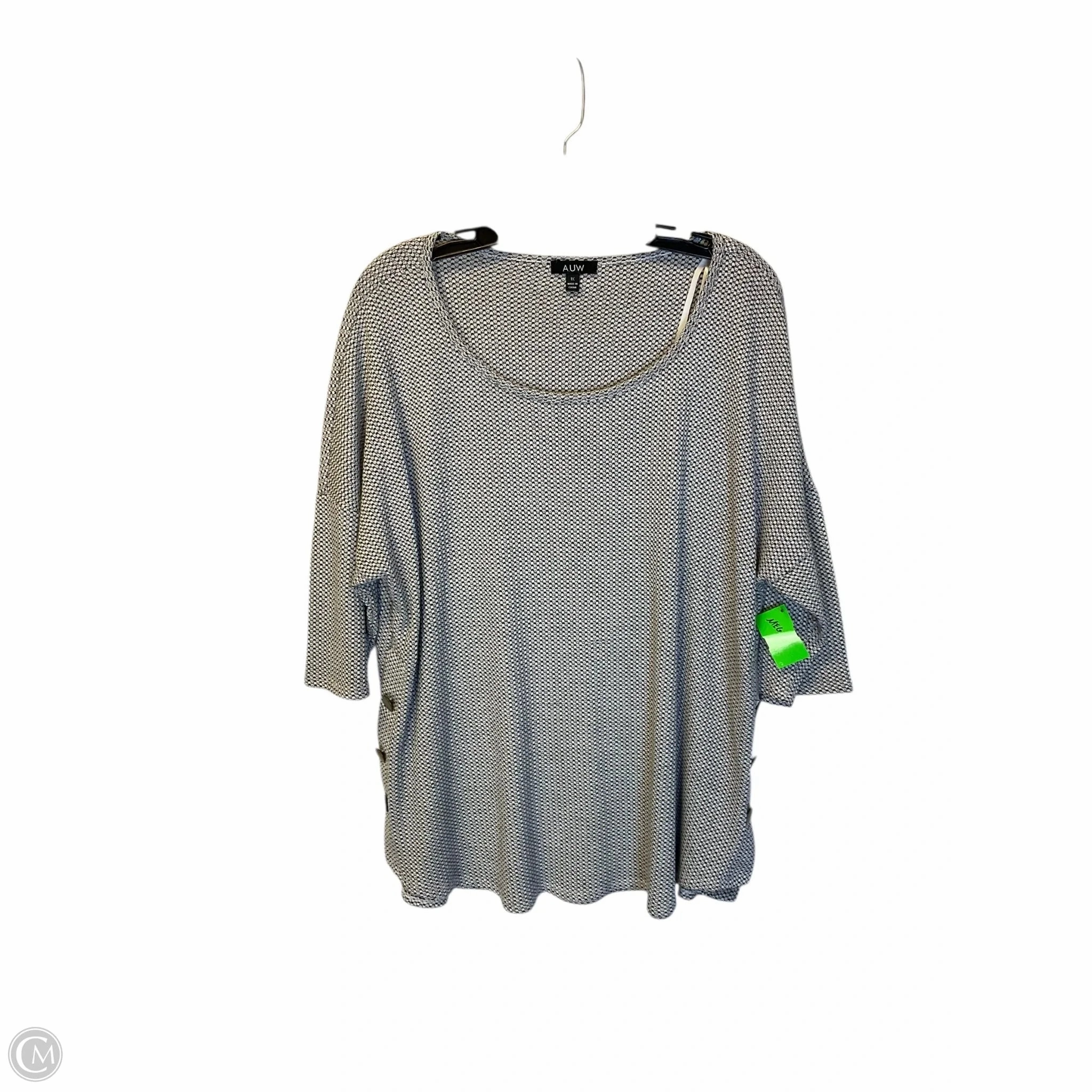 Top Short Sleeve By Auw In Grey, Size: 1x weekday wear