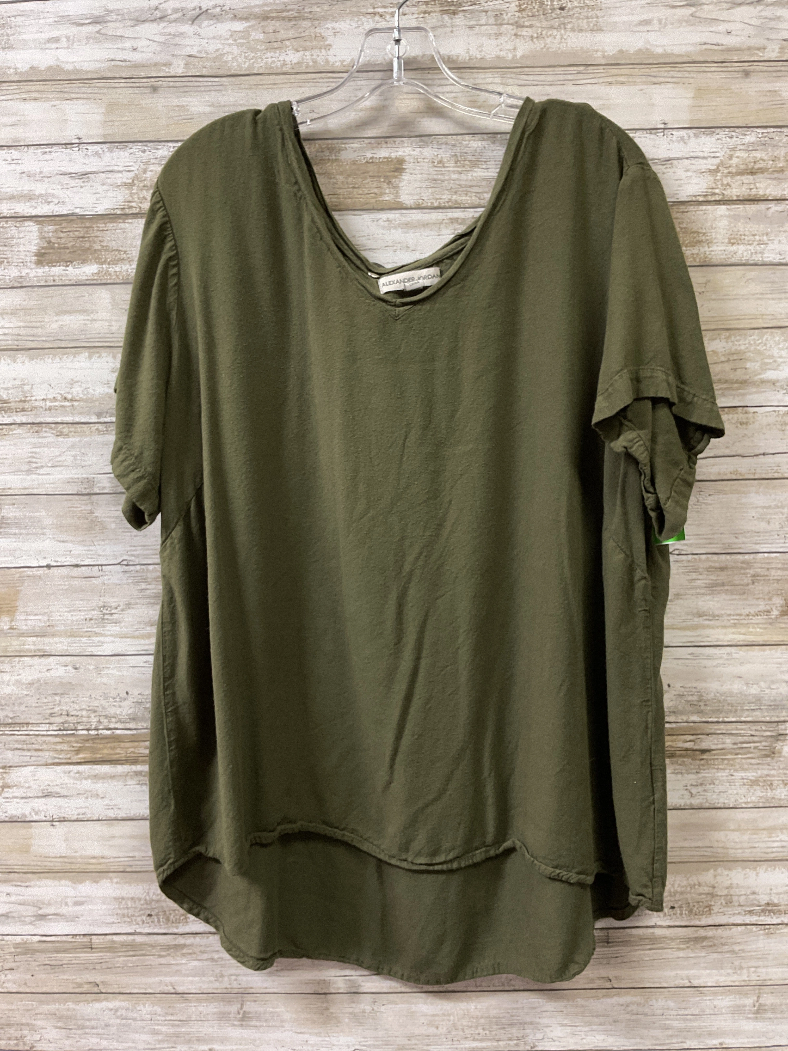 Top Ss By Cmc In Green, Size:3X Summer Wardrobe Soft and Light