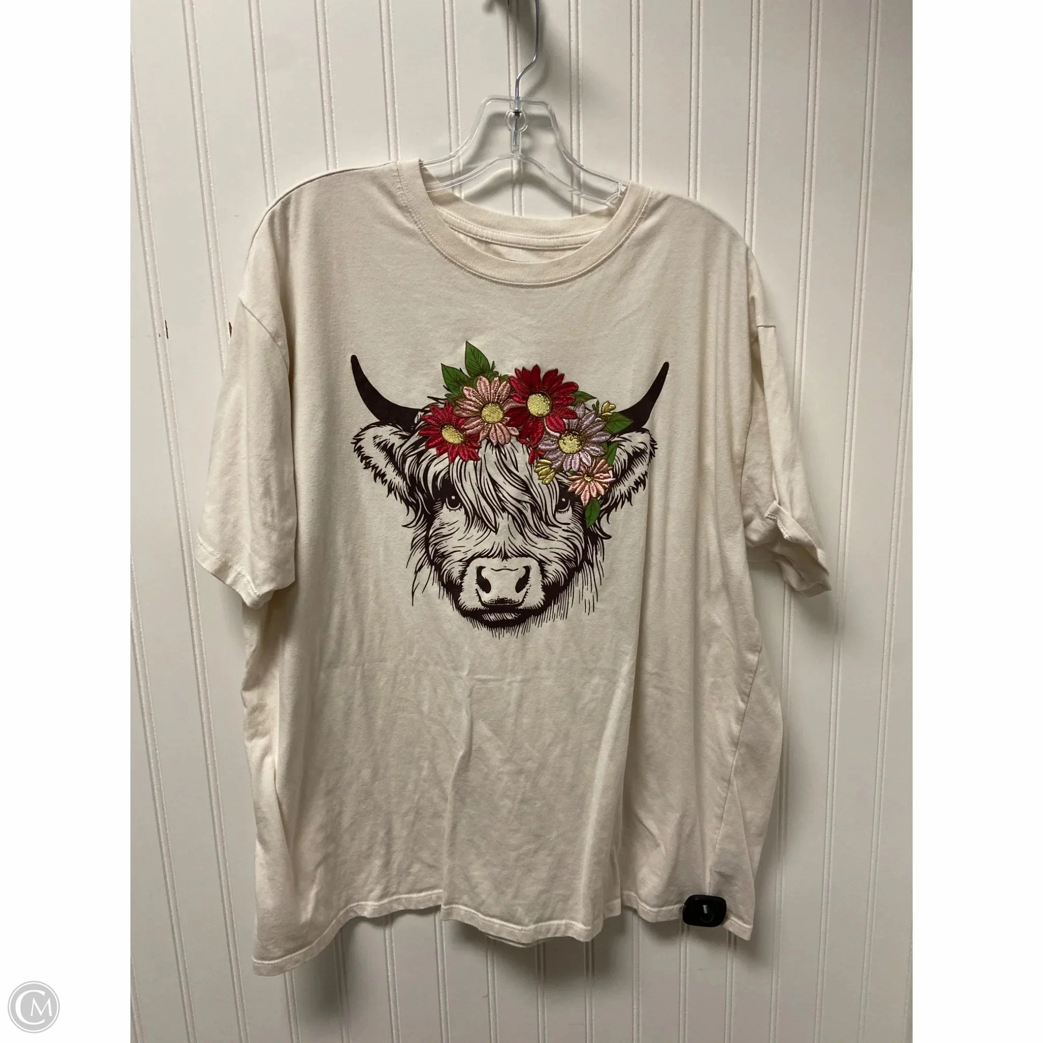 Top Short Sleeve Basic By Clothes Mentor In Beige, Size: 2x Anti Perspiration Lining Flattering Cut