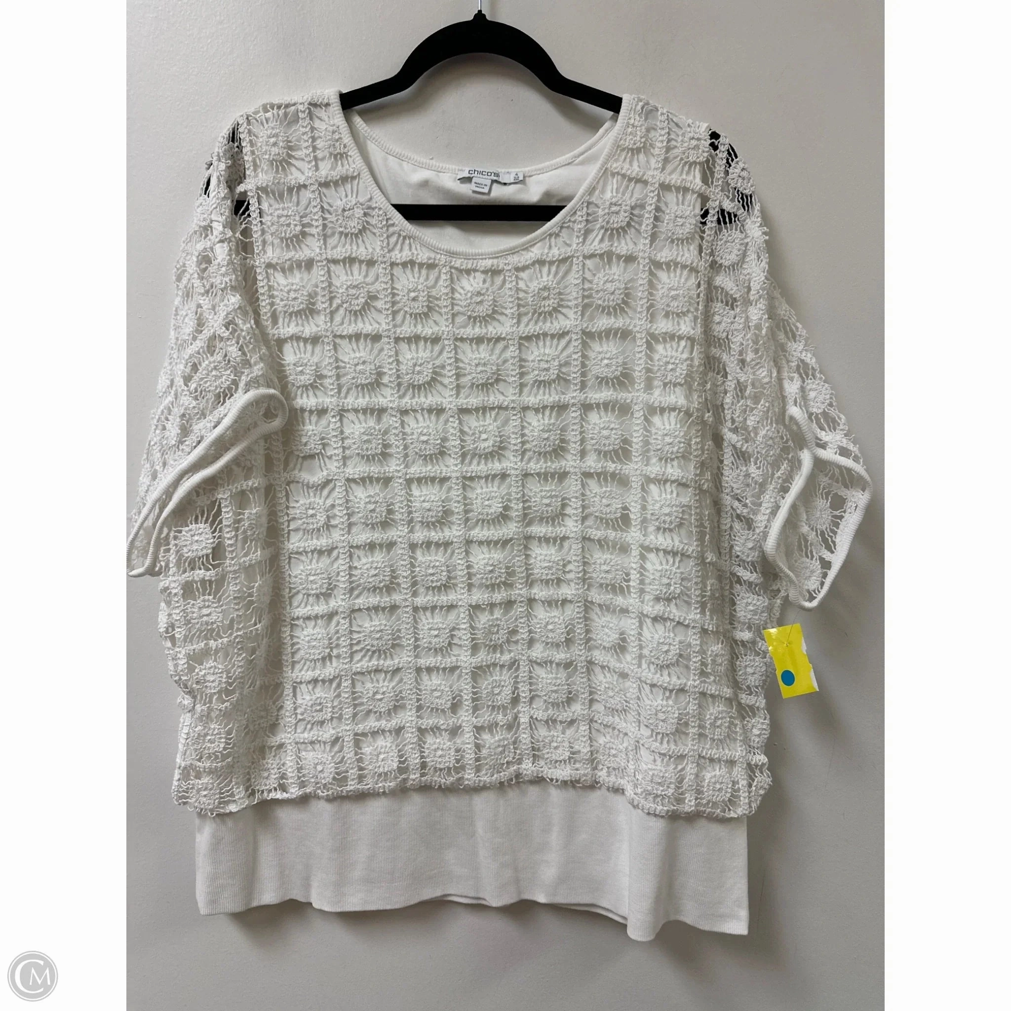 Cycling endurance Casual Vibe Top Short Sleeve By Chicos In White, Size: 1x