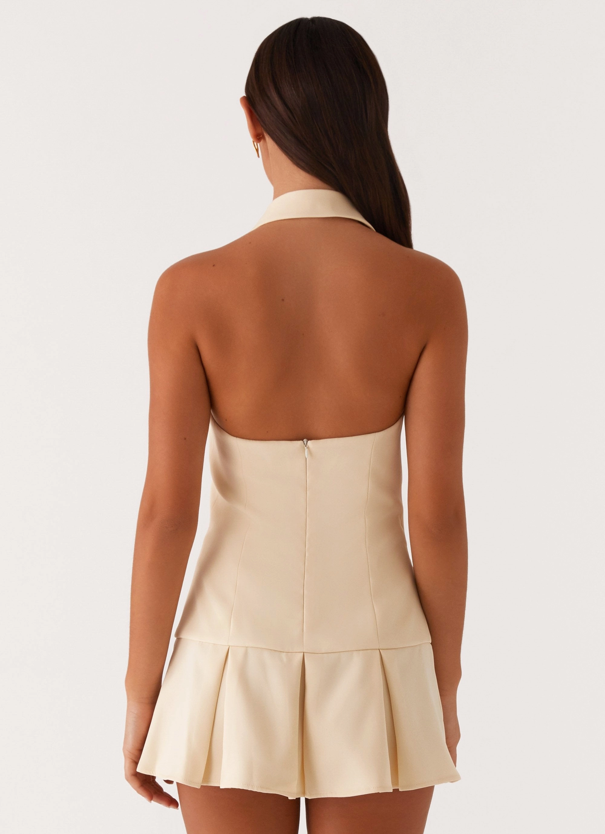 Satin Soft Fashion-Forward Fit Payton Mini Dress - Lemon