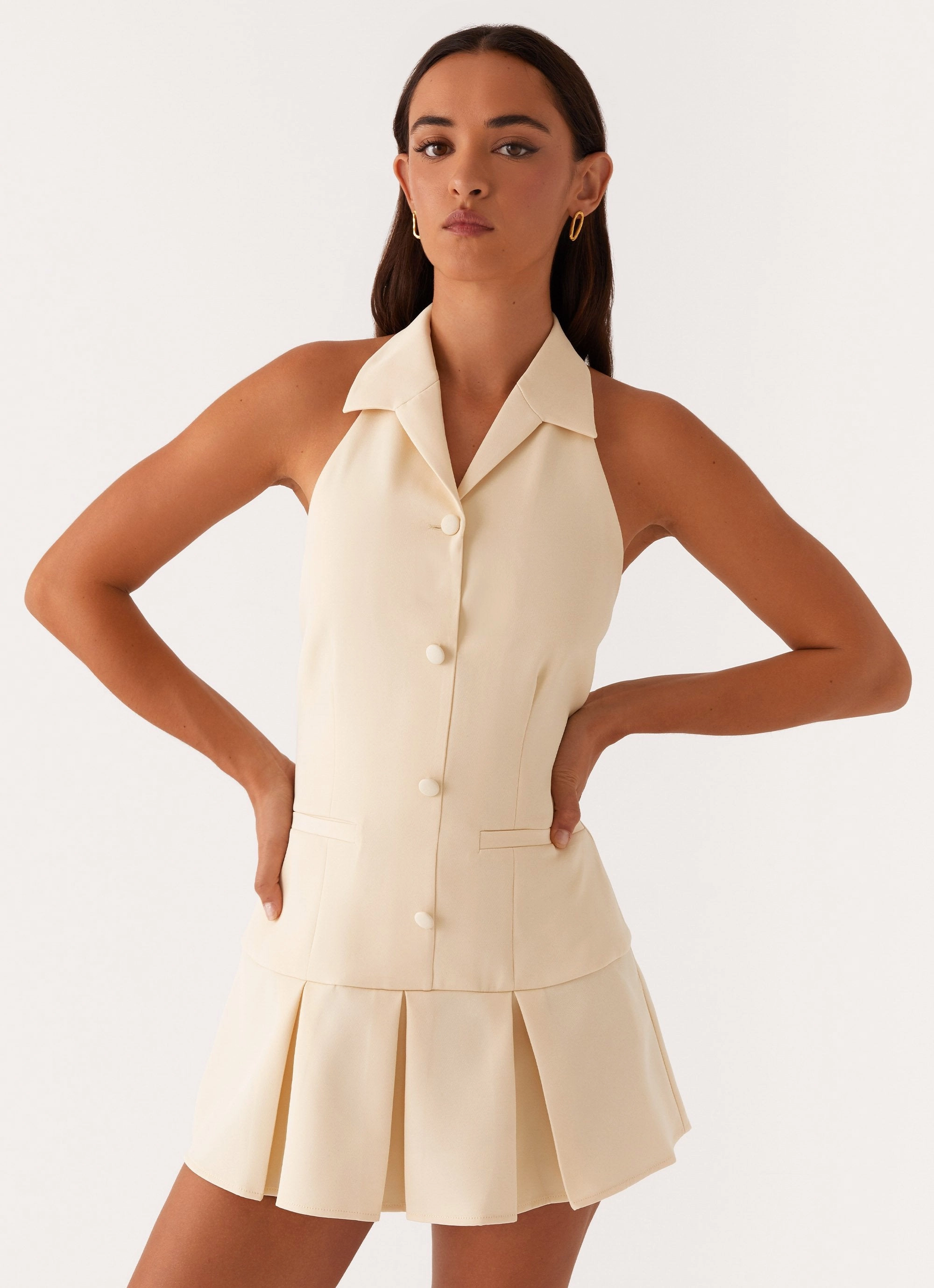 Minimalist-Trend Payton Mini Dress - Lemon
