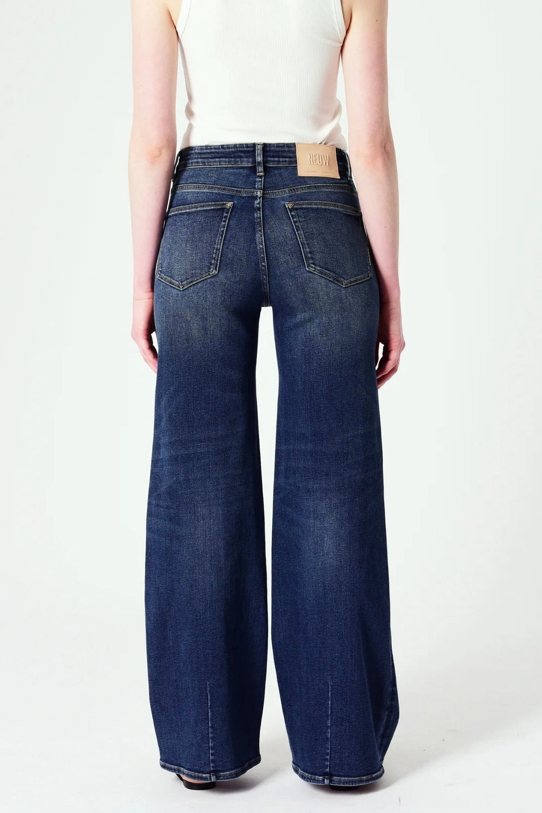 Rugged Comfort Eva Check In Vintage Indigo Mid Rise Wide Jean