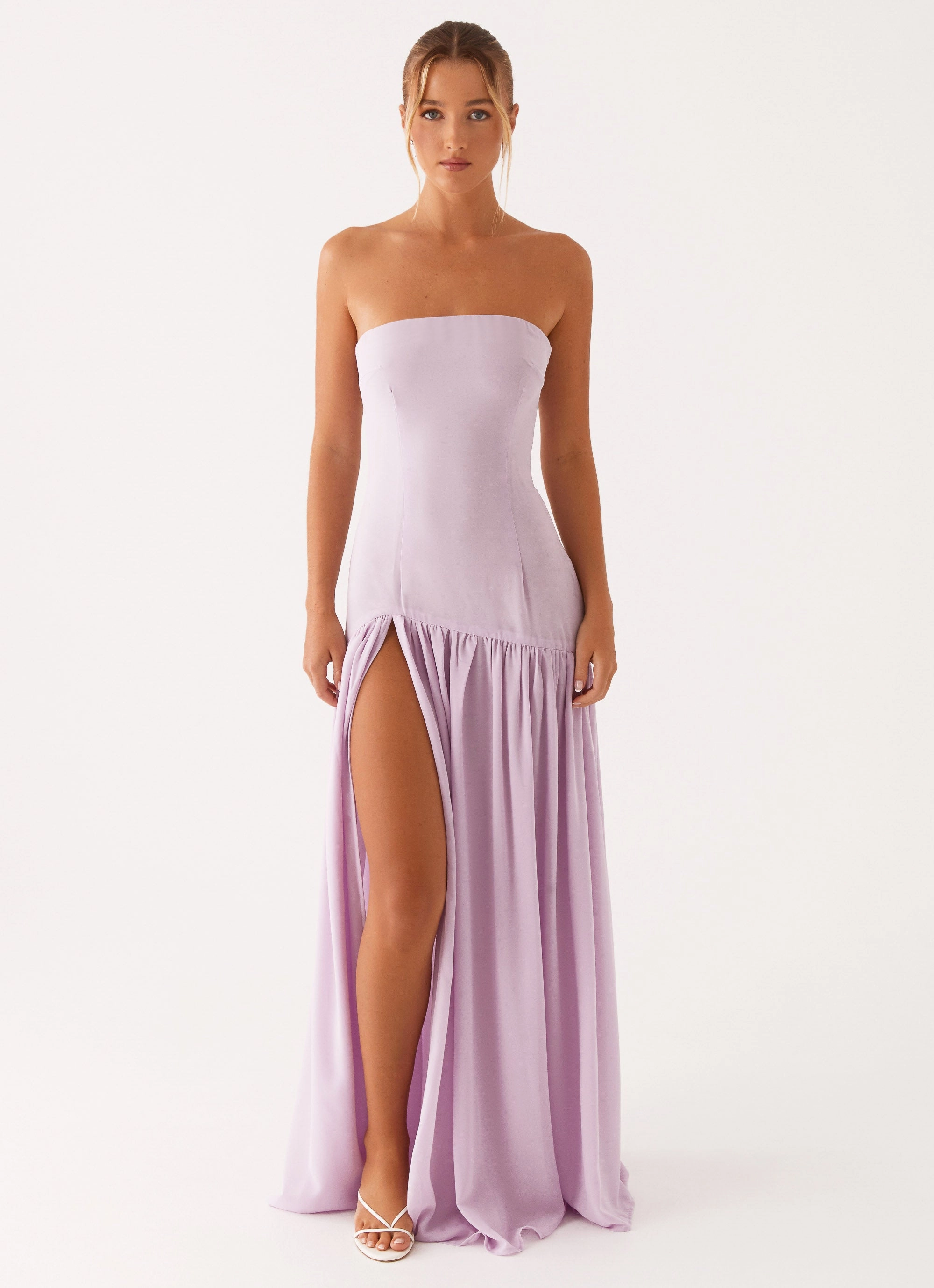 All Season Festive Mood Eden Strapless Maxi Dress - Lilac