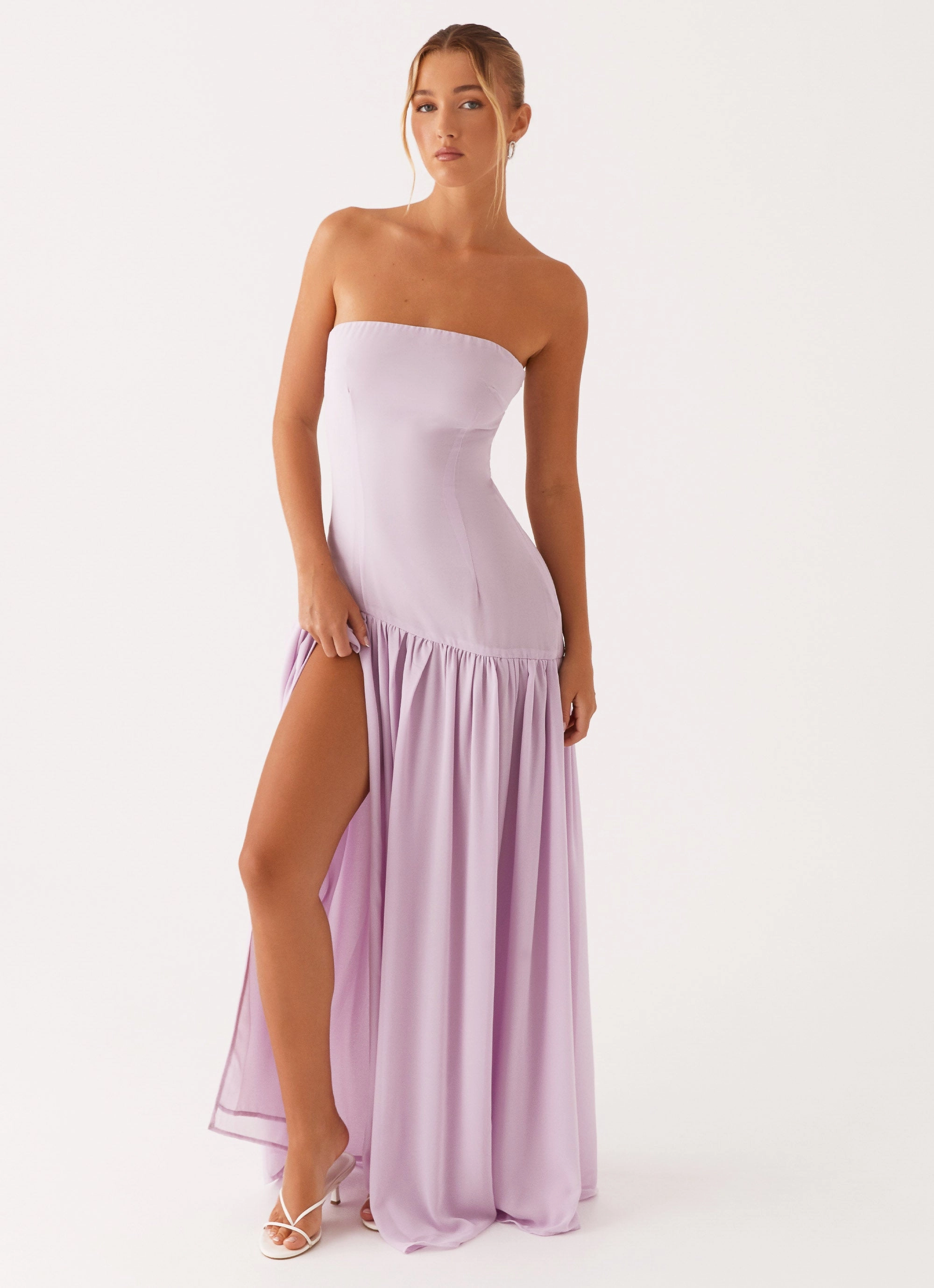 Eden Strapless Maxi Dress - Lilac Sleek Form