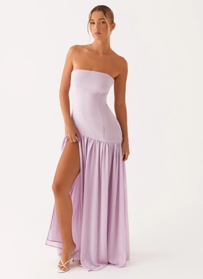 Eden Strapless Maxi Dress - Lilac Sleek Form