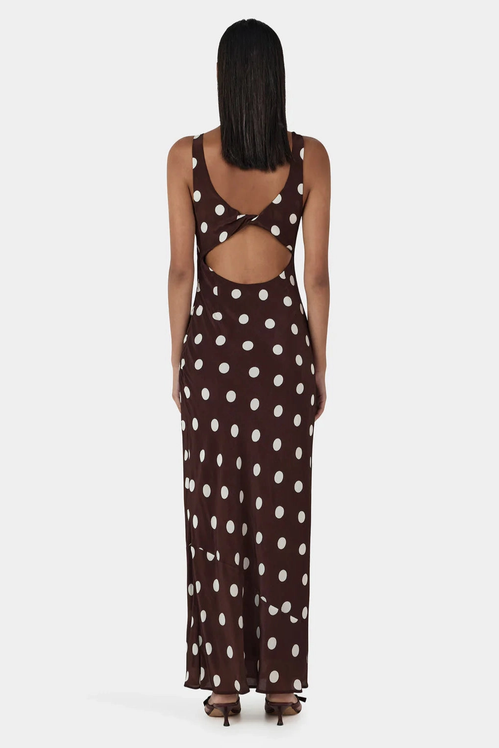 Non-Pilling Mizzi Pinot Polka Dot Sleeveless Midi Dress