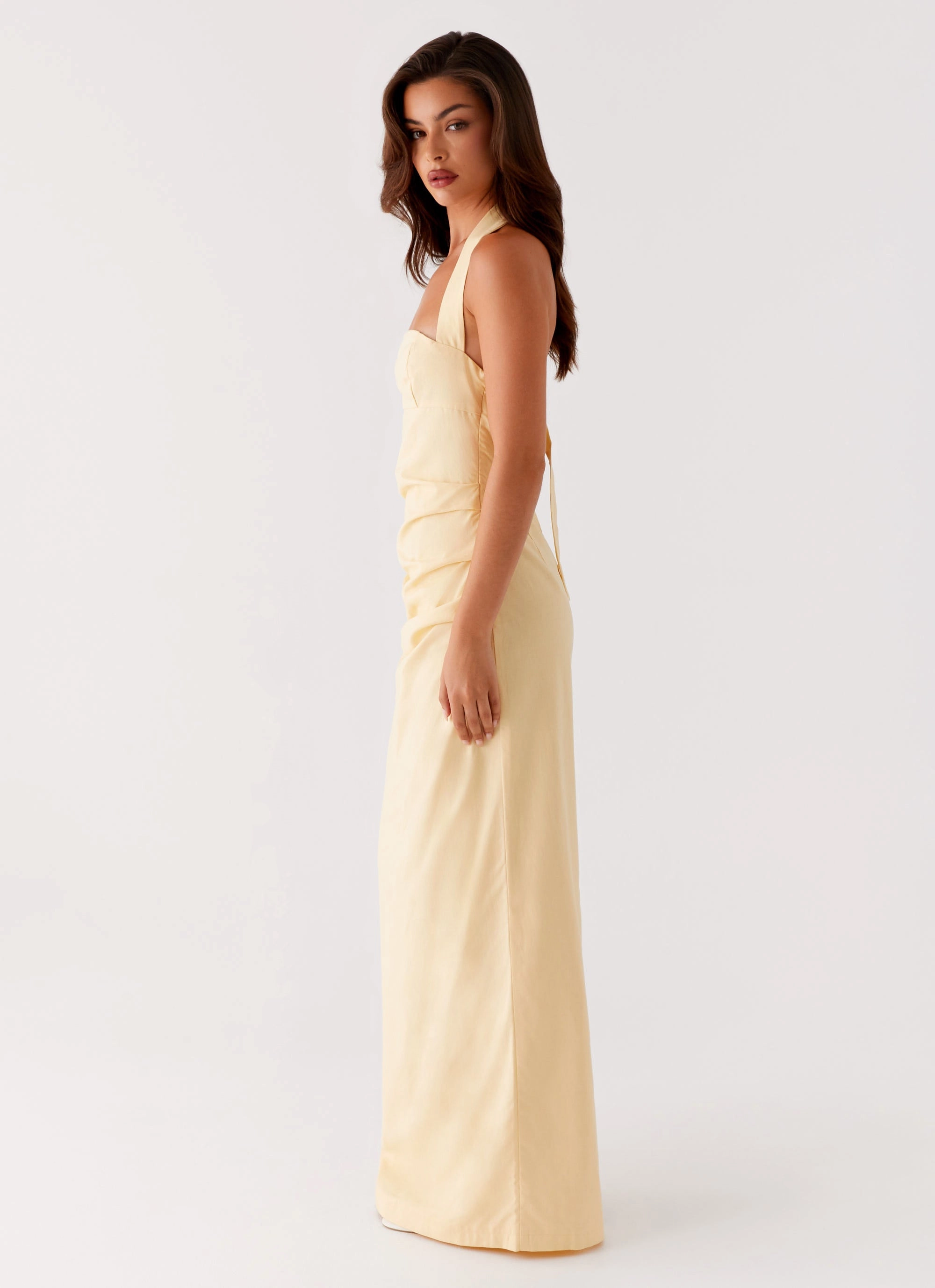 Rumour Has it Maxi Dress - Yellow Lounge Cut