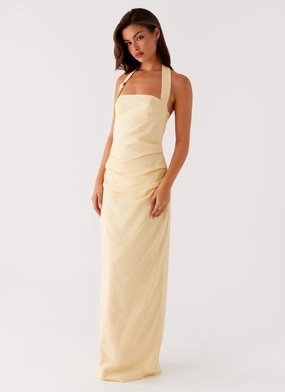 Rumour Has it Maxi Dress - Yellow Timeless Waist Fit flattering appearance