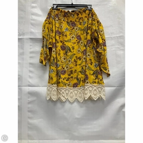 Chic Look Non Irritating Tags Top Short Sleeve By Rue 21 In Flowered, Size: 2x