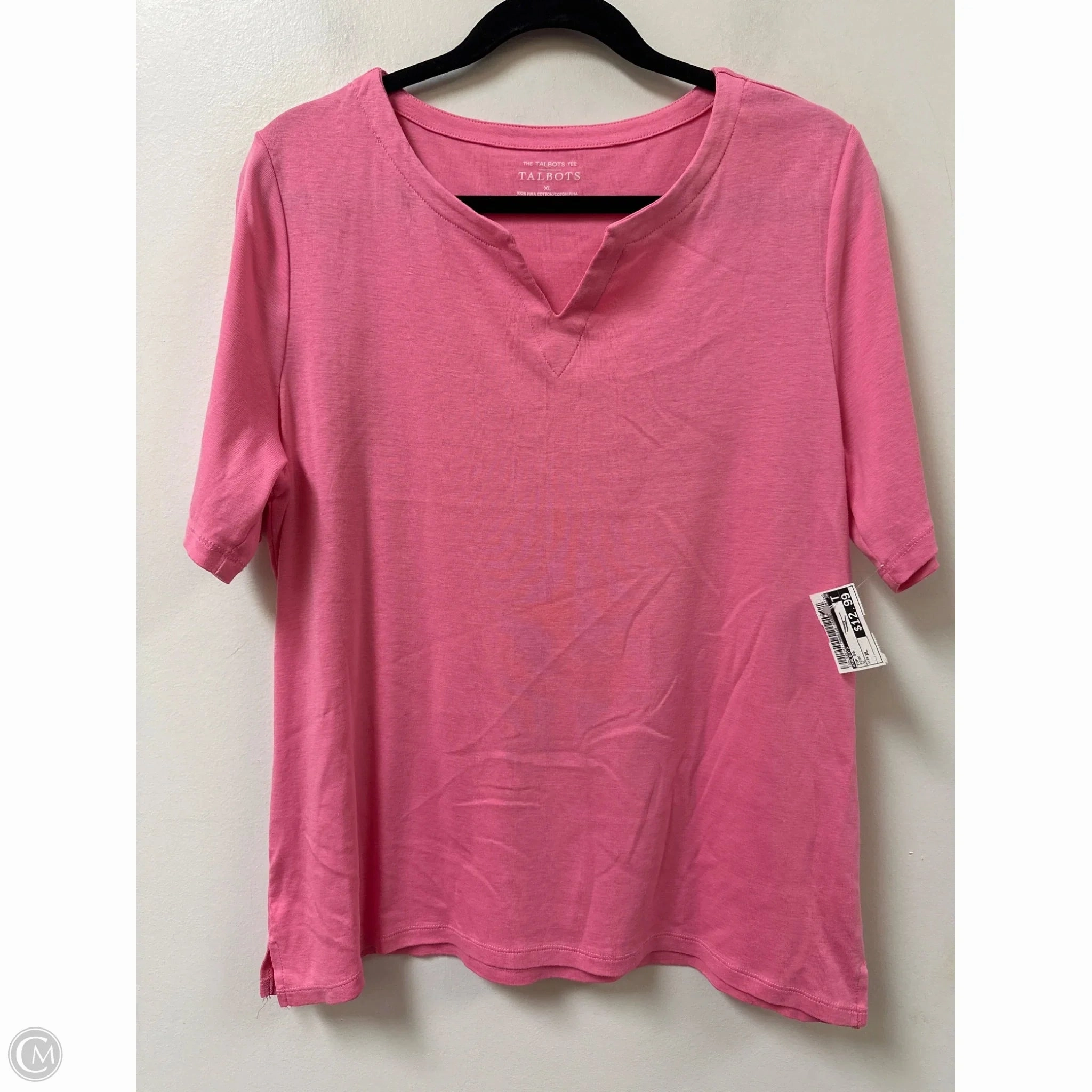 Casual Design Fit Top Short Sleeve By Talbots In Pink, Size: Xl