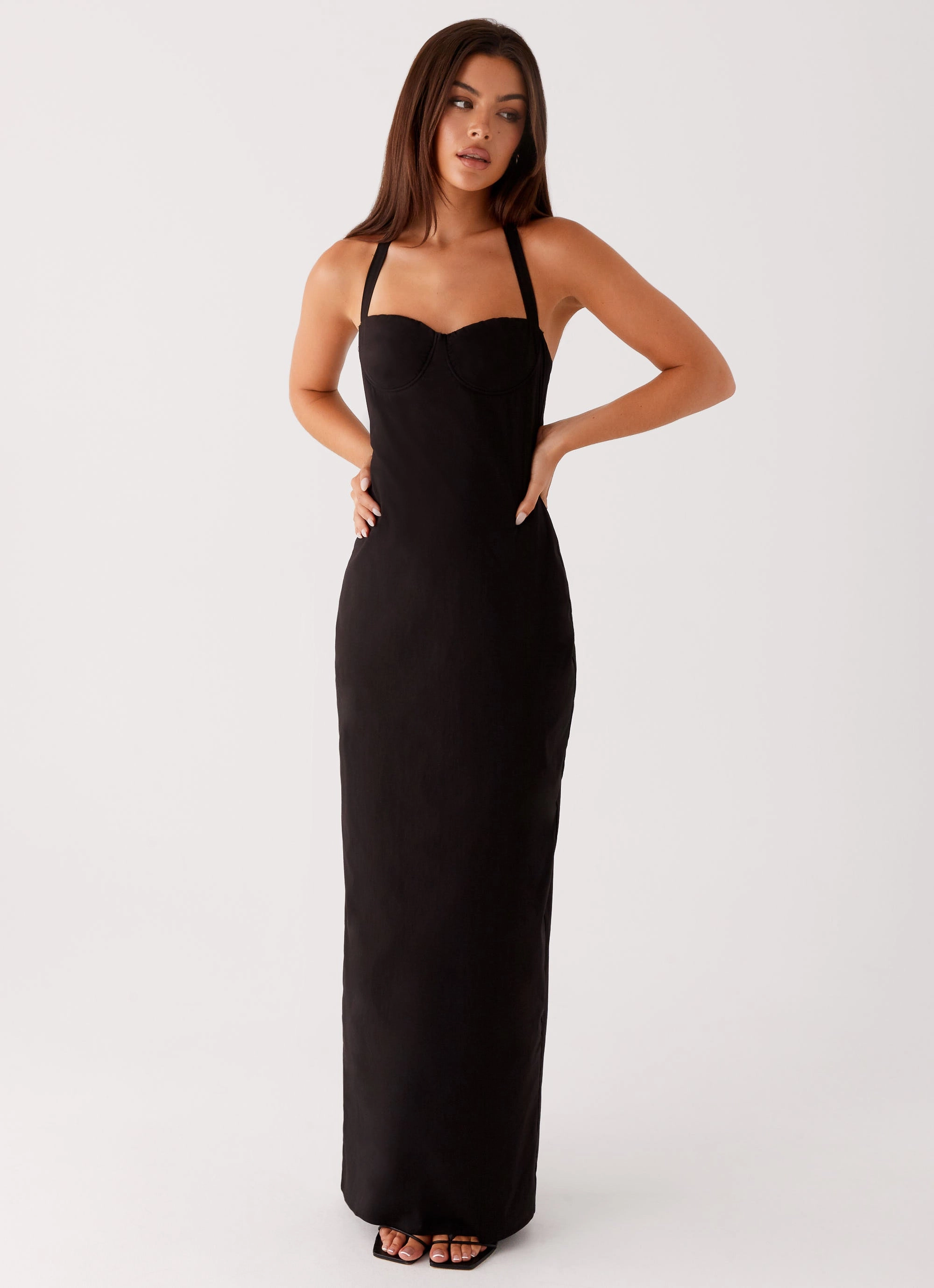 Puff-Sleeve Easy Fit Cheryl Maxi Dress - Black