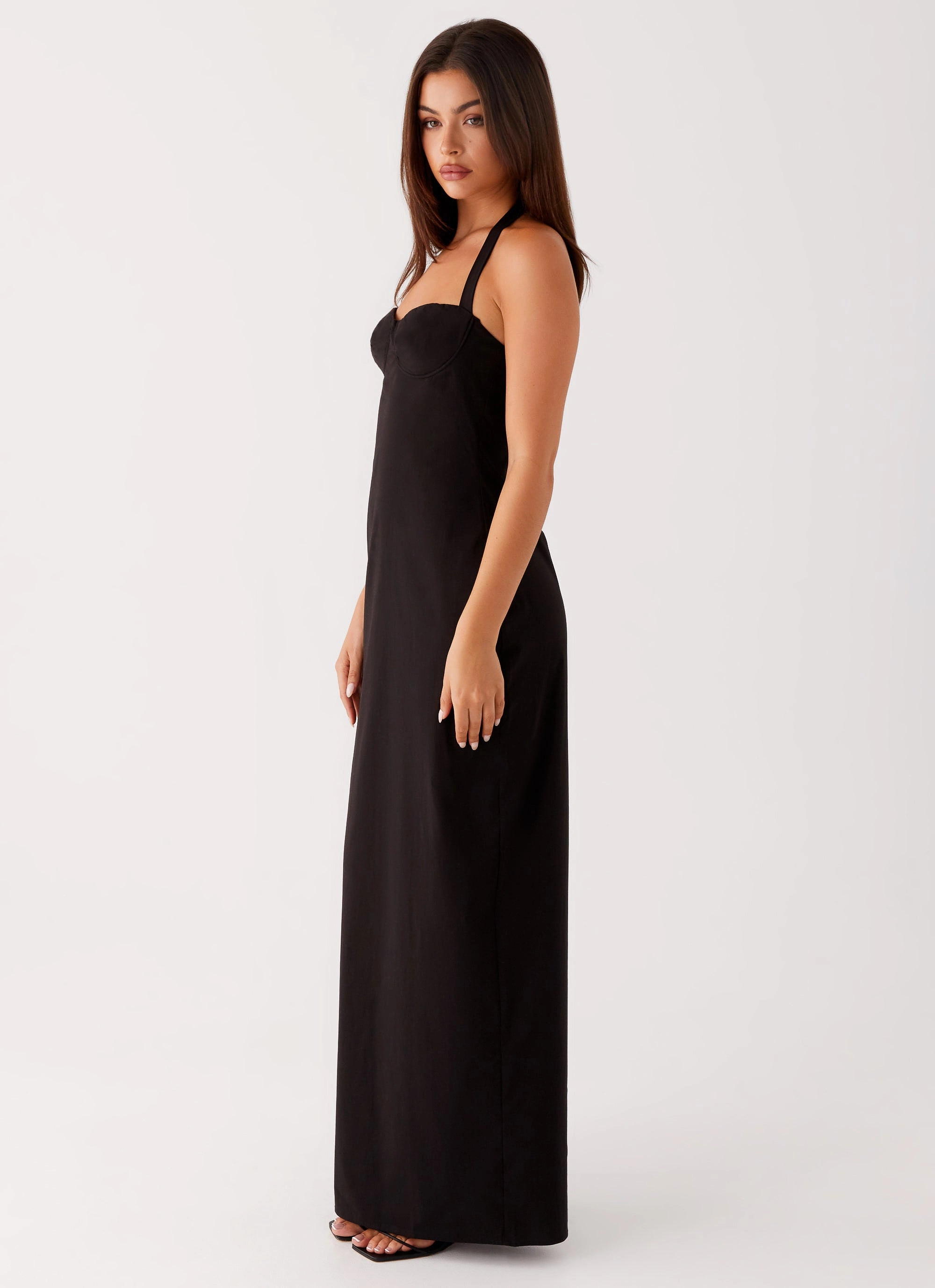 Tiered-Skirt Cheryl Maxi Dress - Black