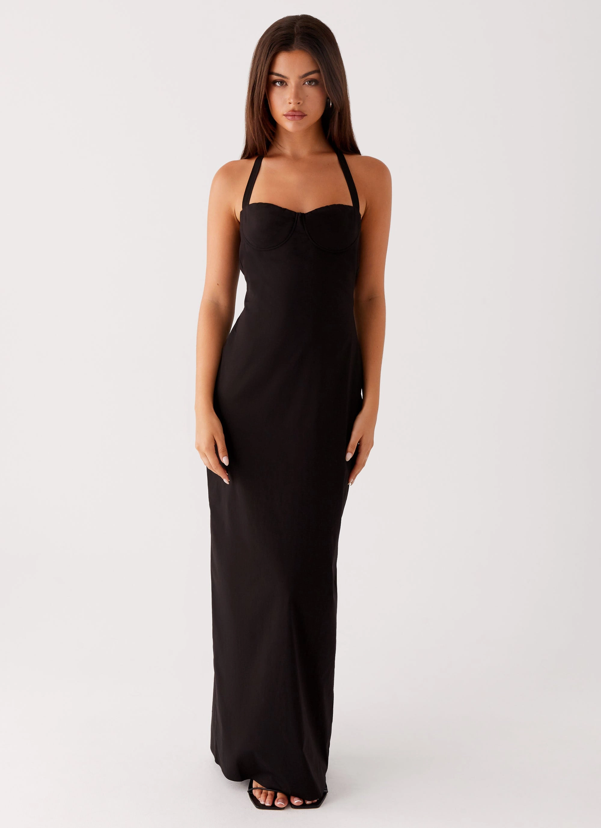 Stud-Detail Cheryl Maxi Dress - Black